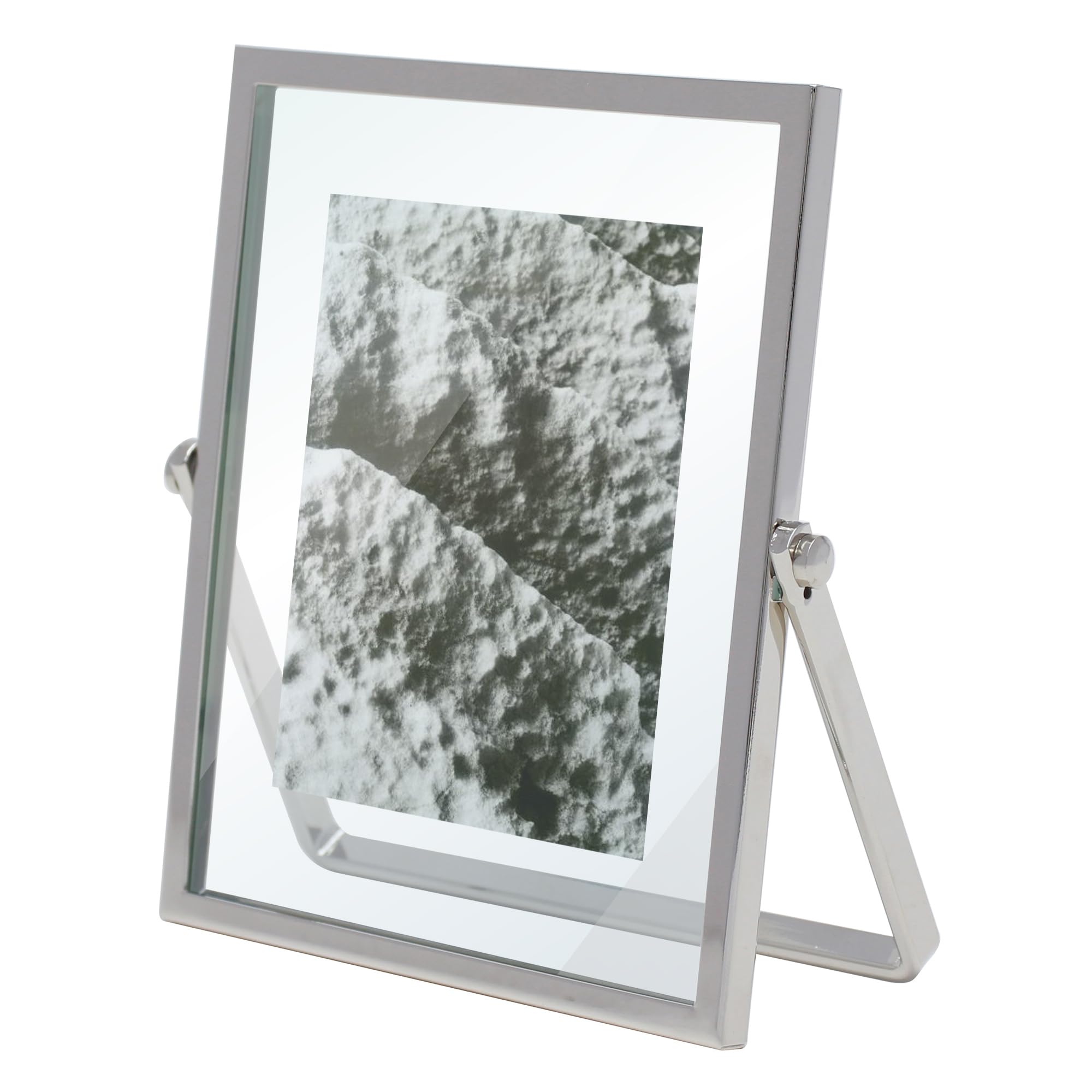 MIMOSA MOMENTS Silver Metal Floating Picture Frame (Silver, 2x3)