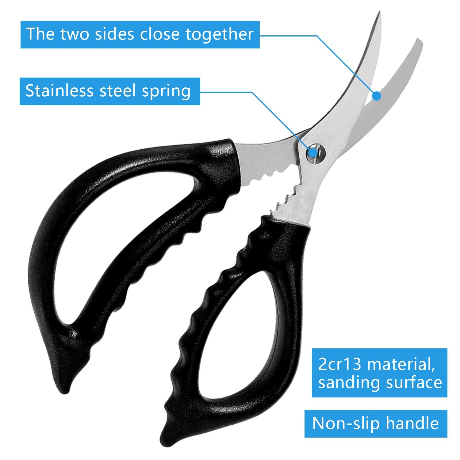 ZAUGONTW 7Pcs Seafood Tools Set - 4 Forks, 2 Lobster Crackers, Seafood Scissors, Red & Black
