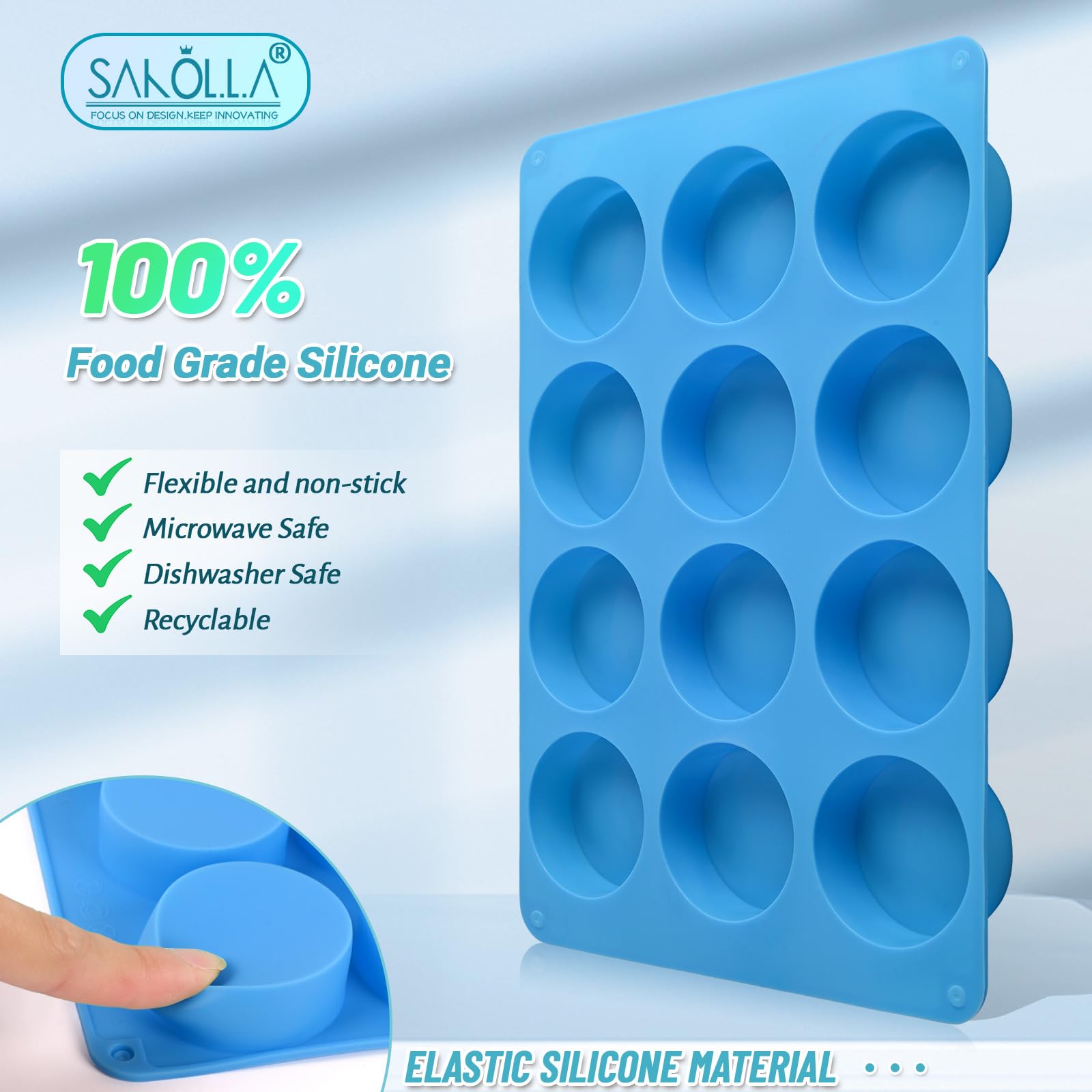 Sakolla 2 Pcs Round Chocolate Cookie Molds, Cylinder Silicone Mold, Perfect For Chocolate Covered Oreos, Cake, Candy, Pudding, M