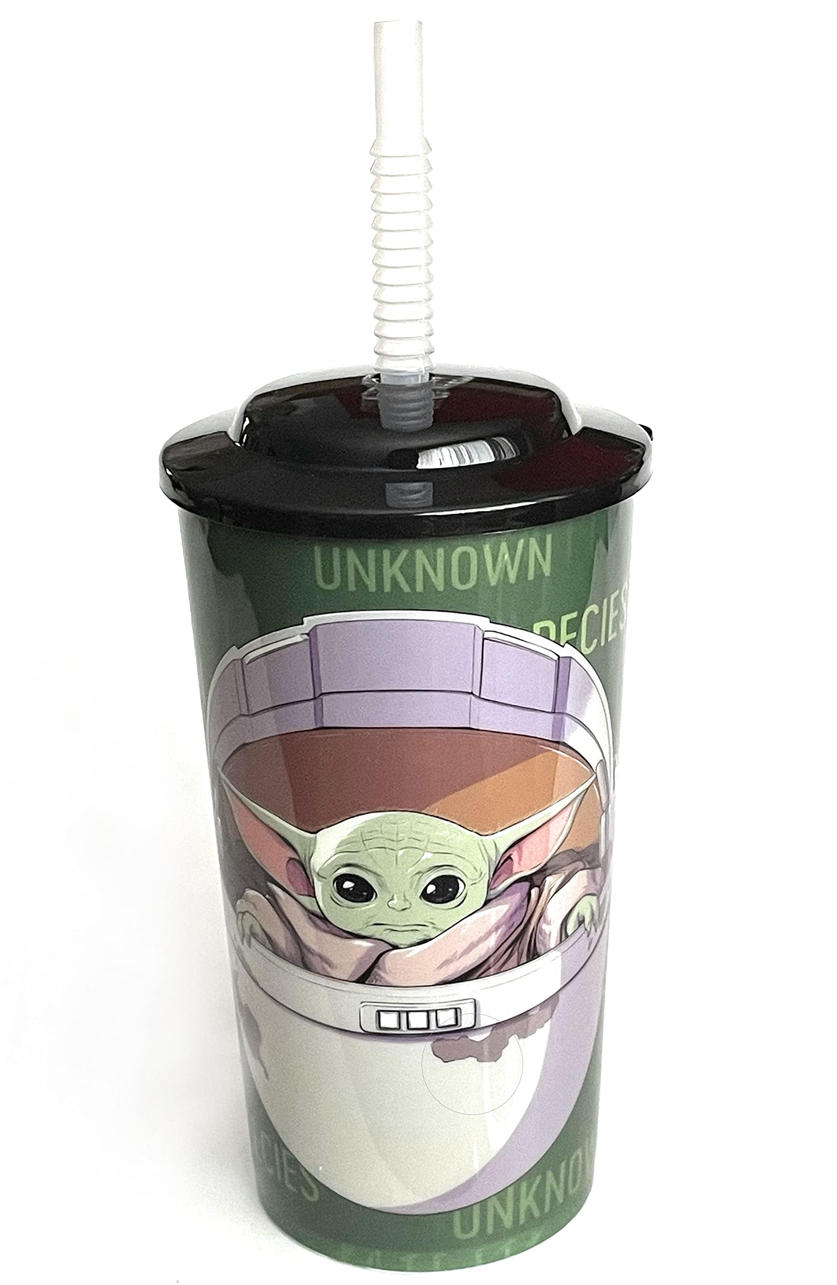 Funky Star Wars The Child Baby Yoda 16 Oz. Sports Tumbler With Lid And Straw