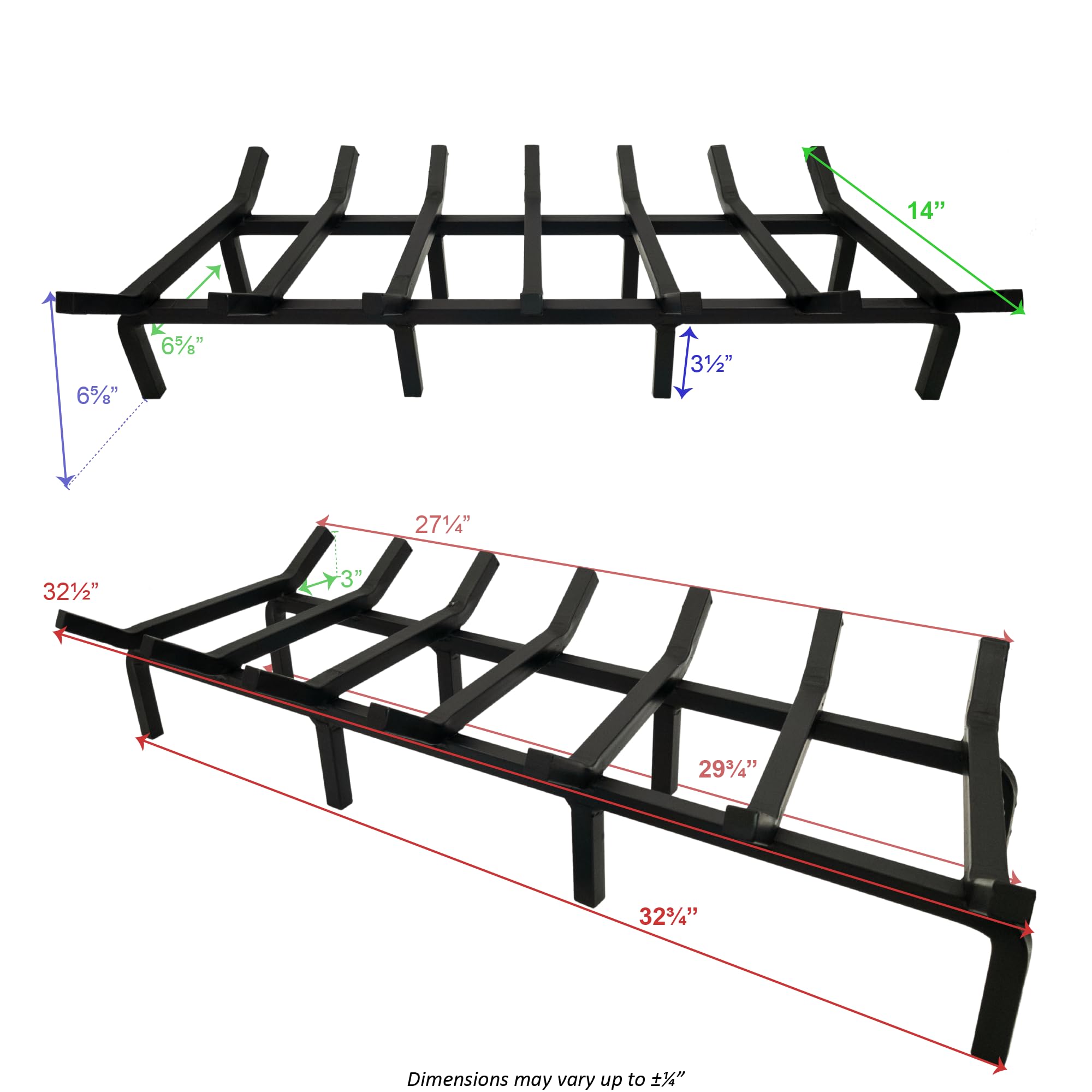 Steelfreak Super Heavy Duty Steel Fireplace Grate - Made In The Usa (30 Inch)