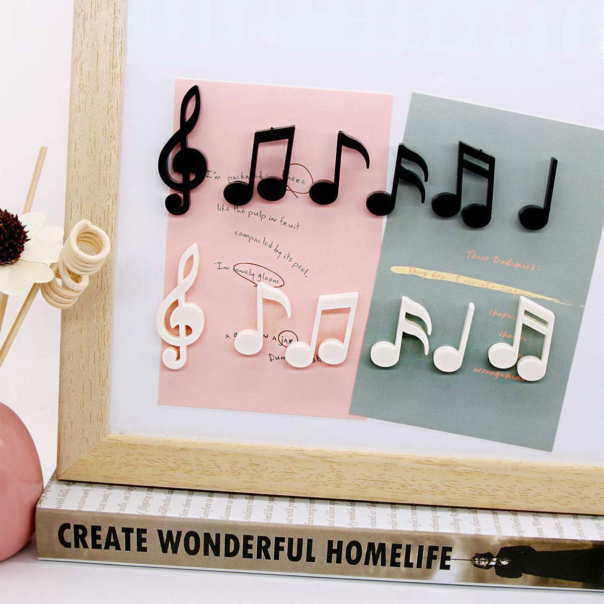 Tabenter Decorative Refrigerator Magnets, Perfect Fridge Magnets For House Office Personal Use (12Pcs Melody)