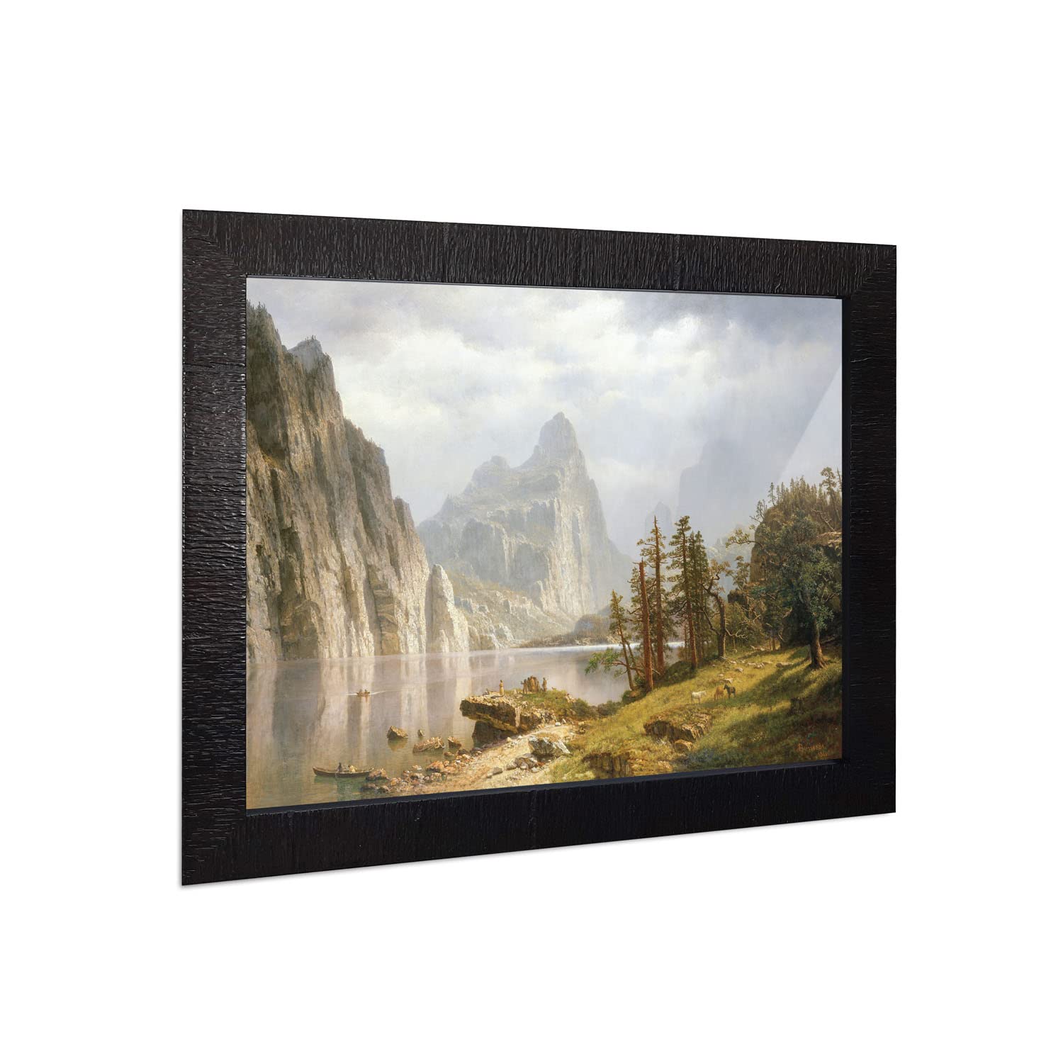 Crossroads Home Dcor Merced River Yosemite By Albert Bierstadt Framed Wall Art Print, Landscape Mountain Wall Art, 11X14, 2405Ch