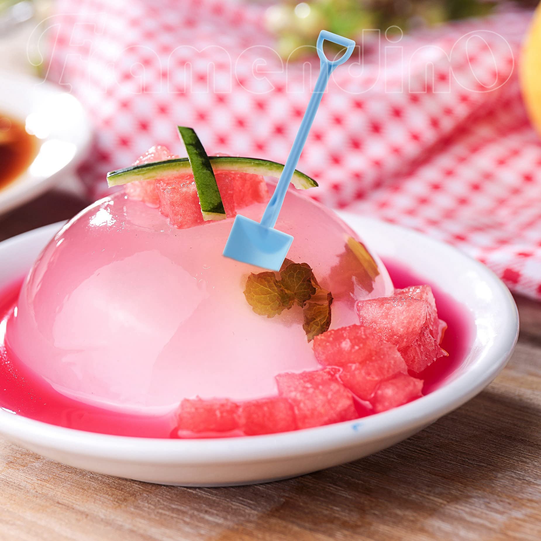 Framendino, 120 Pack Colorful Disposable Shovel Shaped Ice Cream Spoons Novelty Mini Plastic Dessert Spoon For Pudding Yogurt Ca