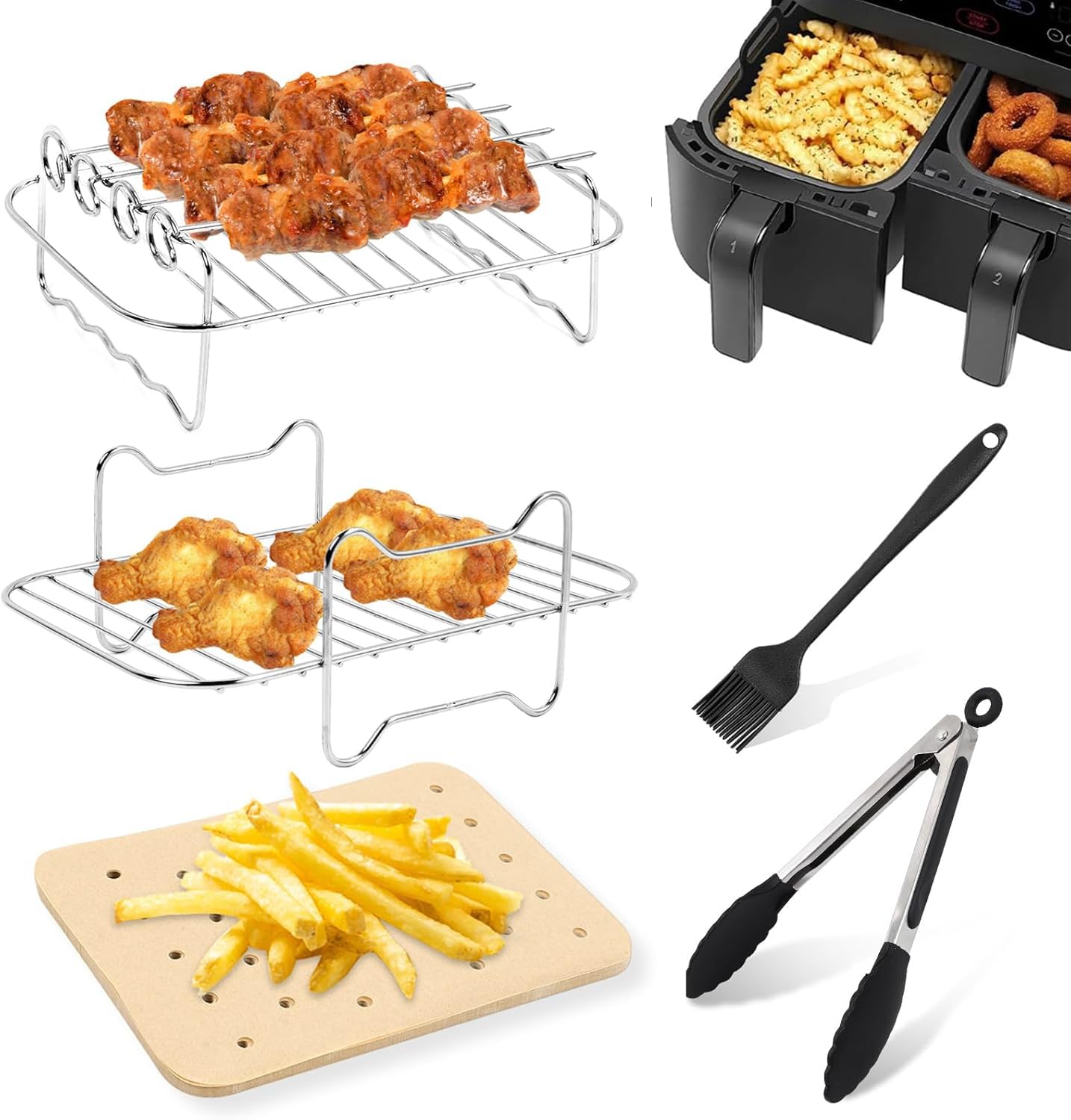 Dual Basket Air Fryer Accessories For Ninja Foodi Dz201, Dz401 & Other 8Qt10Qt Double Basket Air Fryers, Dual Zone Air Fryer Ra