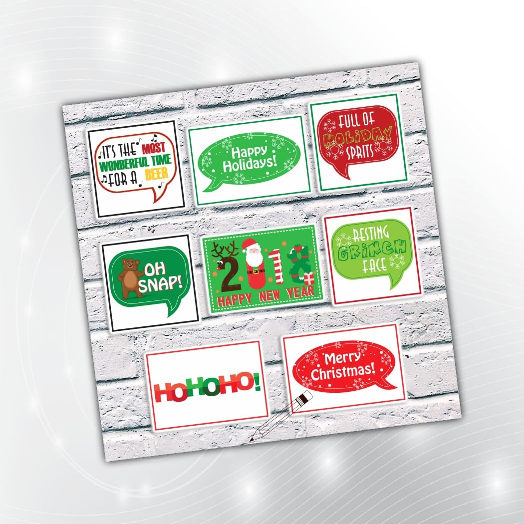 PartyStuff Christmas Theme Props  Christmas Party Props (8 Cards)