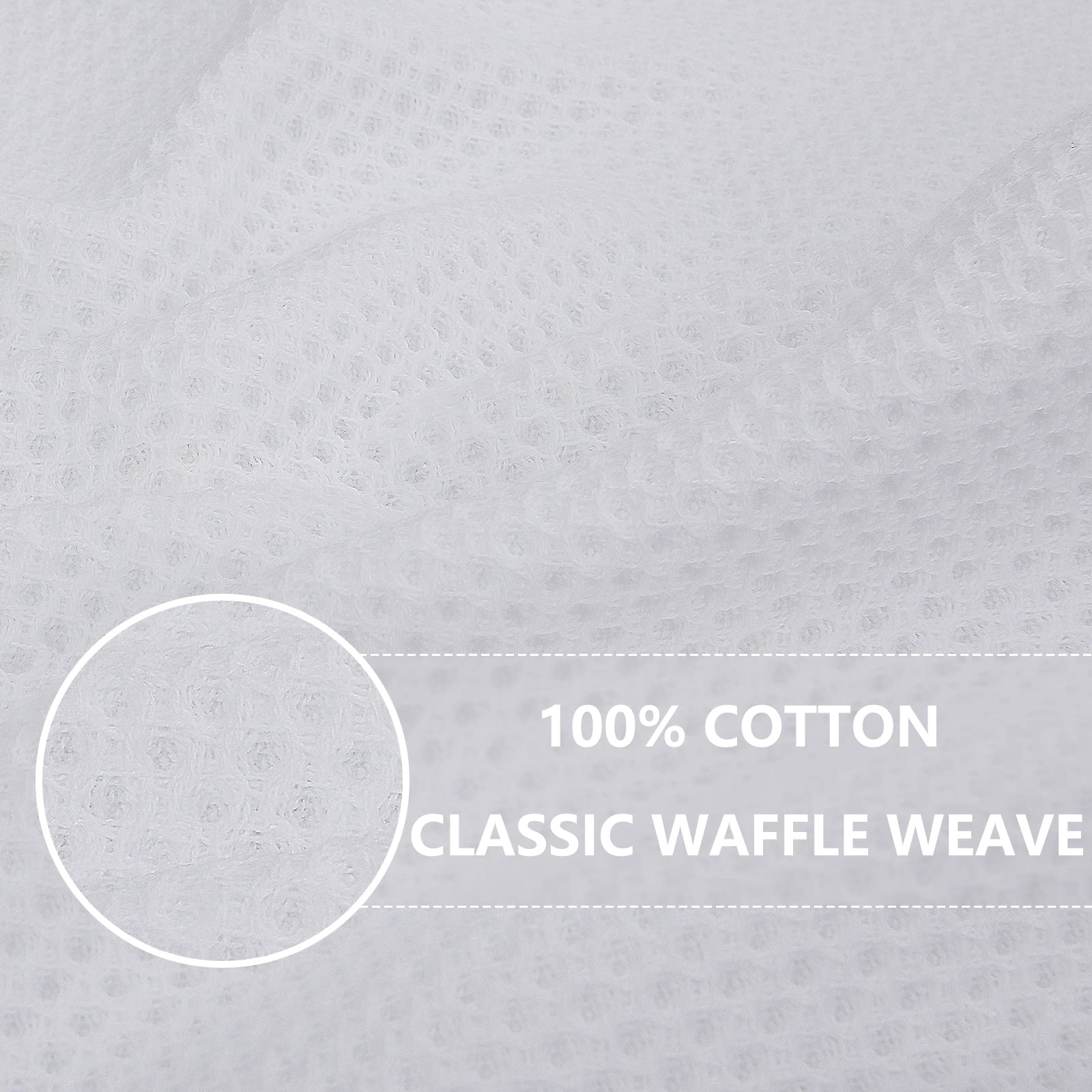 Homaxy 100% Cotton Waffle Weave Kitchen Dish Cloths, Ultra Soft Absorbent Quick Drying Dish Towels, 12 X 12 Inches, 12-Pack, Whi