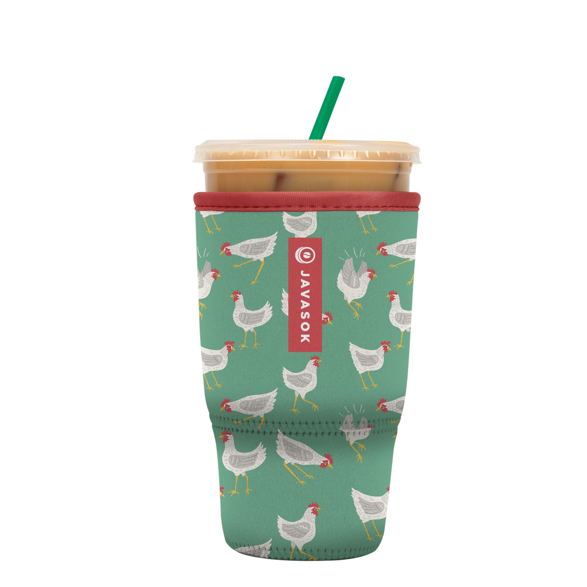 Sok It Java Sok Iced Coffee & Cold Soda Insulated Neoprene Cup Sleeve (Flew The Coop, Large: 30-32oz)
