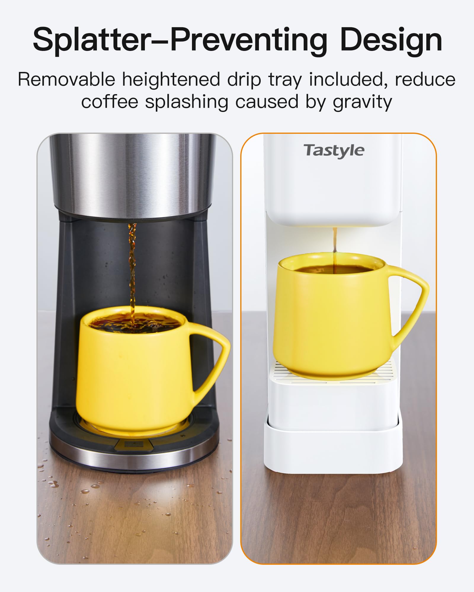 Tastyle Single Serve Hot & Iced Coffee Maker With Strong Brew, 40Oz Removable Reservoir, 6 Brew Sizes, Compatible With K Cup And
