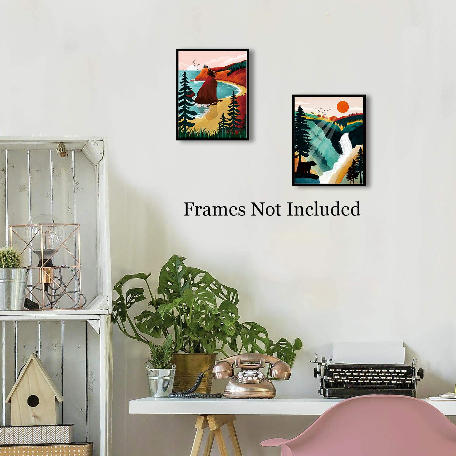 National Park Poster ,National Parks Art Prints,Nature Wall Art,Mountain Print Set Abstract Prints Of Mountain Wall Art, Yellows