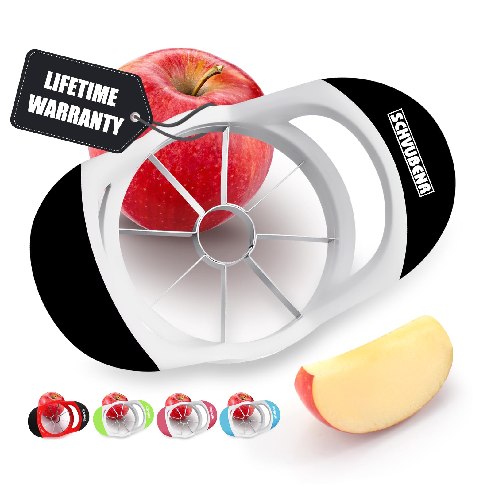 Schvubenr 3.5 Inch Apple Slicer - Professional Stainless Steel Apple Corer/Cutter - Super Sharp - Apple Corer Tool With 8 Sharp
