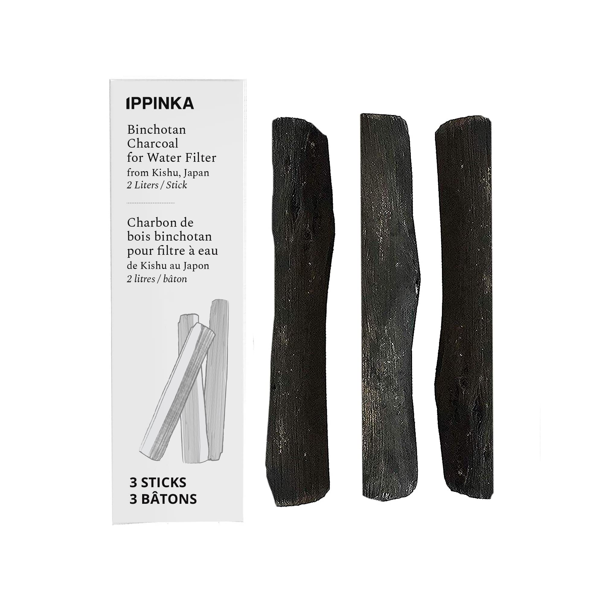 Binchotan Charcoal - Water Purifying Sticks For Great-Tasting Water From Kishu, Japan - Each Stick Filters Up To 2 Liters Of Wat