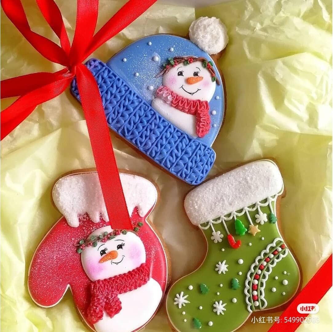 Q-Baker Christmas Cookie Cutters 4Pcs Winter Holiday Cookie Cutter Set Stainless Steel With Winter Hat, Ugly Sweater, Mitten,Sto