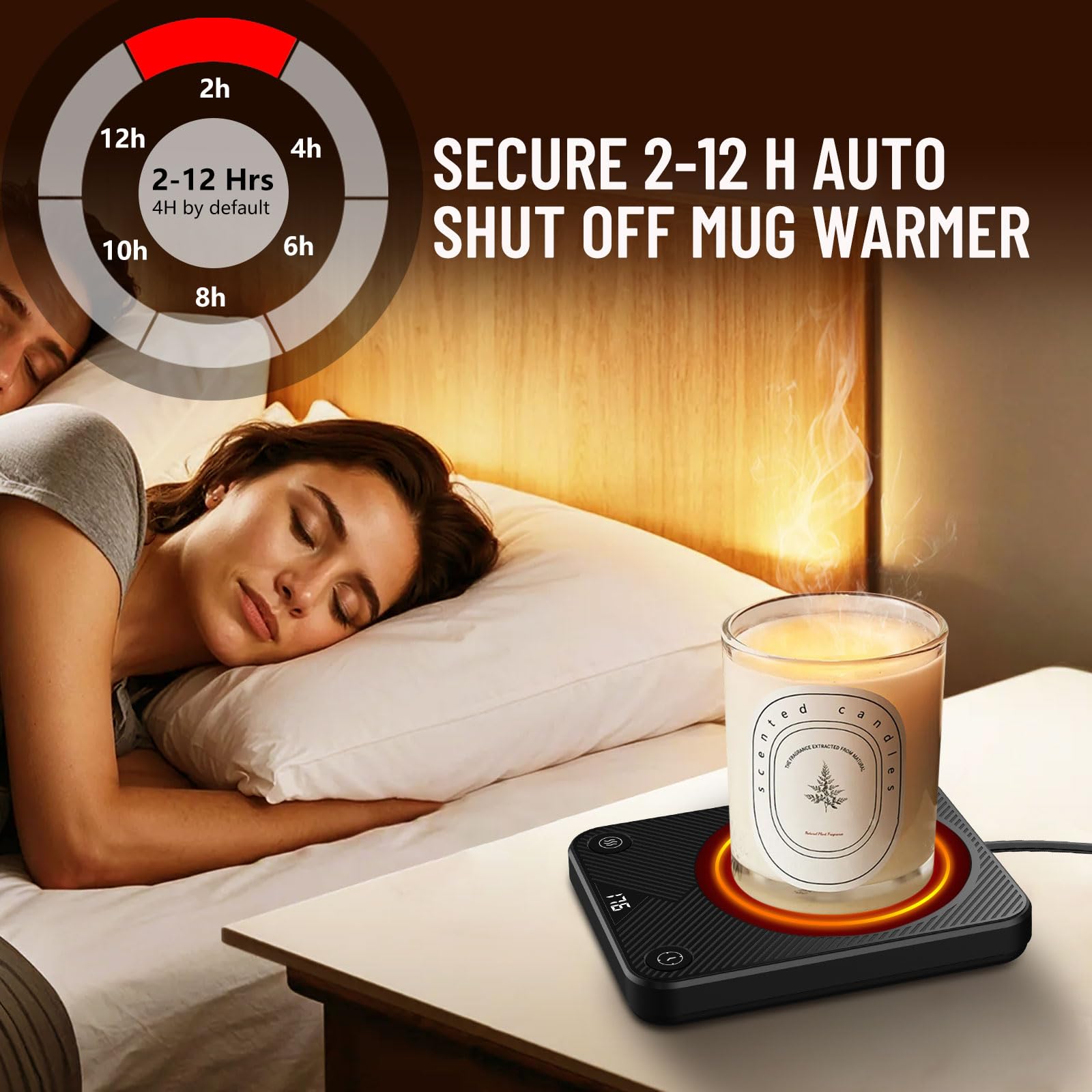 Mug Warmer, Coffee Mug Warmer With 3 Temperature Settings, Coffee Warmer For Desk Auto Shut Off, Portable Coffee Warmer, Coffee