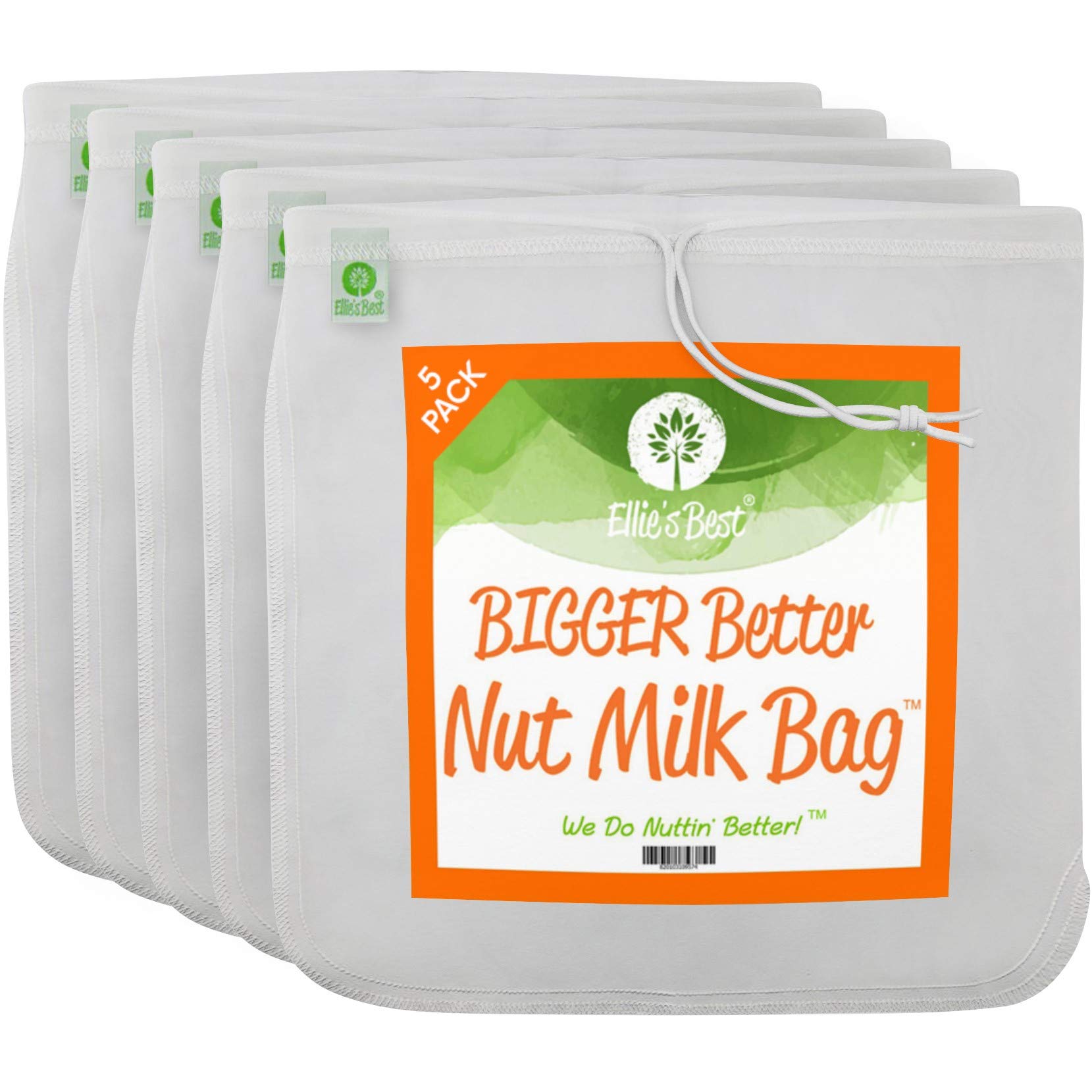 Pro Quality Nut Milk Bag - 5 Xl12''X12'' Bags - Commercial Grade Reusable All Purpose Food Strainer - Food Grade Bpa-Free - Ultr