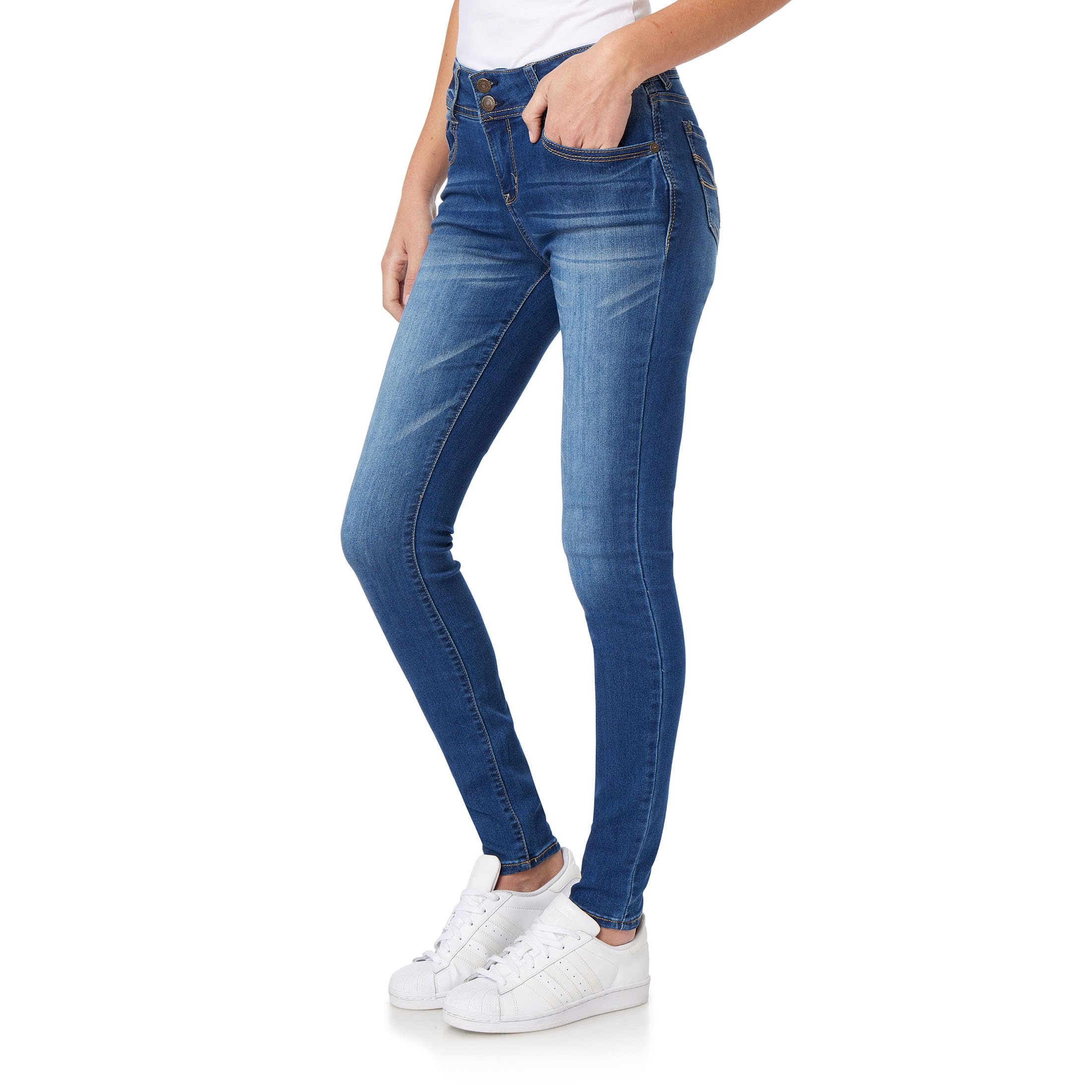 Wallflower Womens Ultra Skinny Mid-Rise Insta Soft Juniors Jeans (Standard And Plus), Hayden, 11 Long