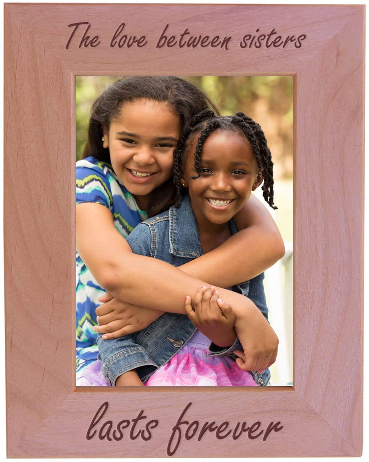 CustomGiftsNow The Love between sisters lasts forever - 4x6 Inch Wood Picture Frame (4x6-inch Vertical)