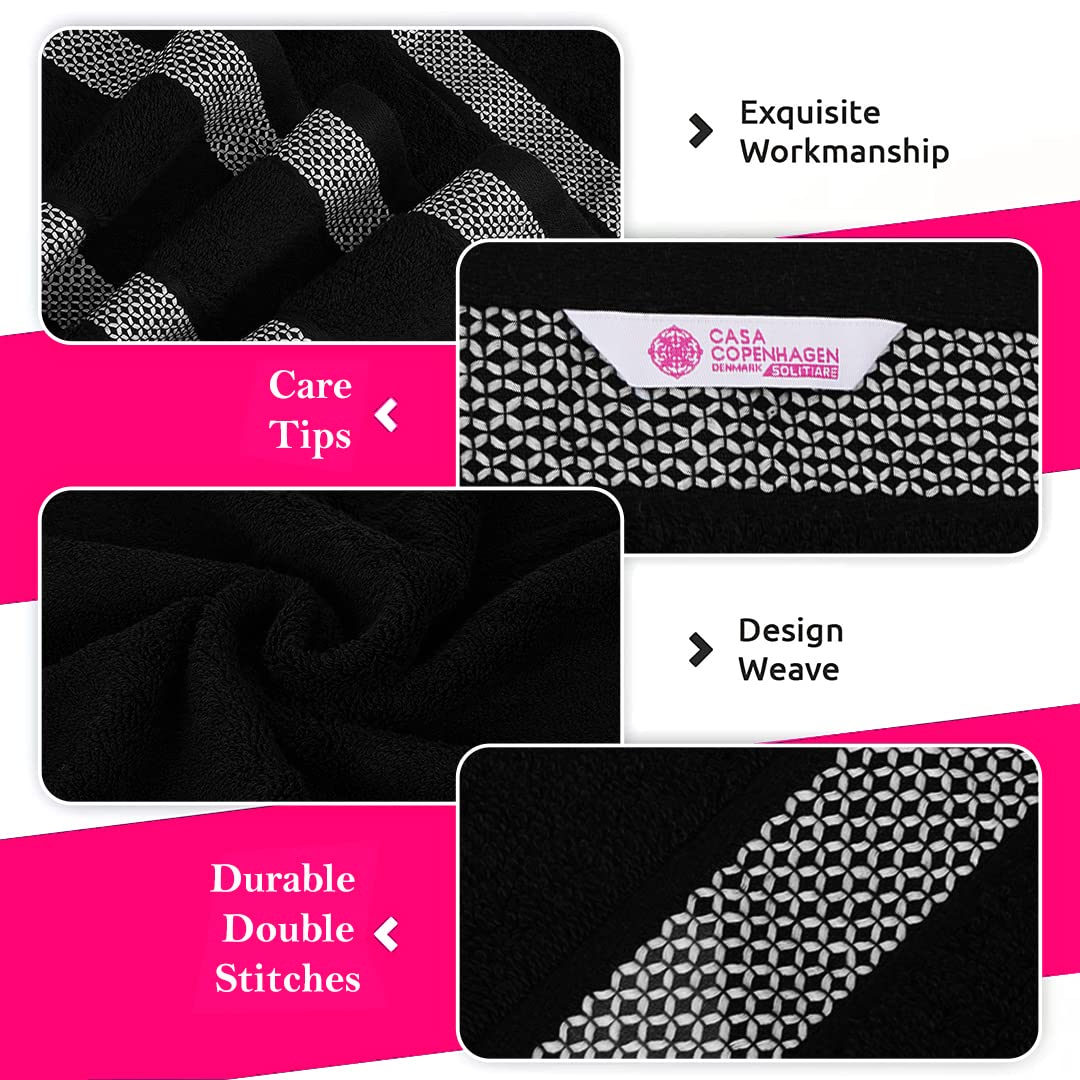 Casa Copenhagen Solitaire Luxury Hotel & Spa Quality, 600 Gsm Egyptian Cotton, 6 Piece Turkish Towel Set, Includes 2 Bath Towels