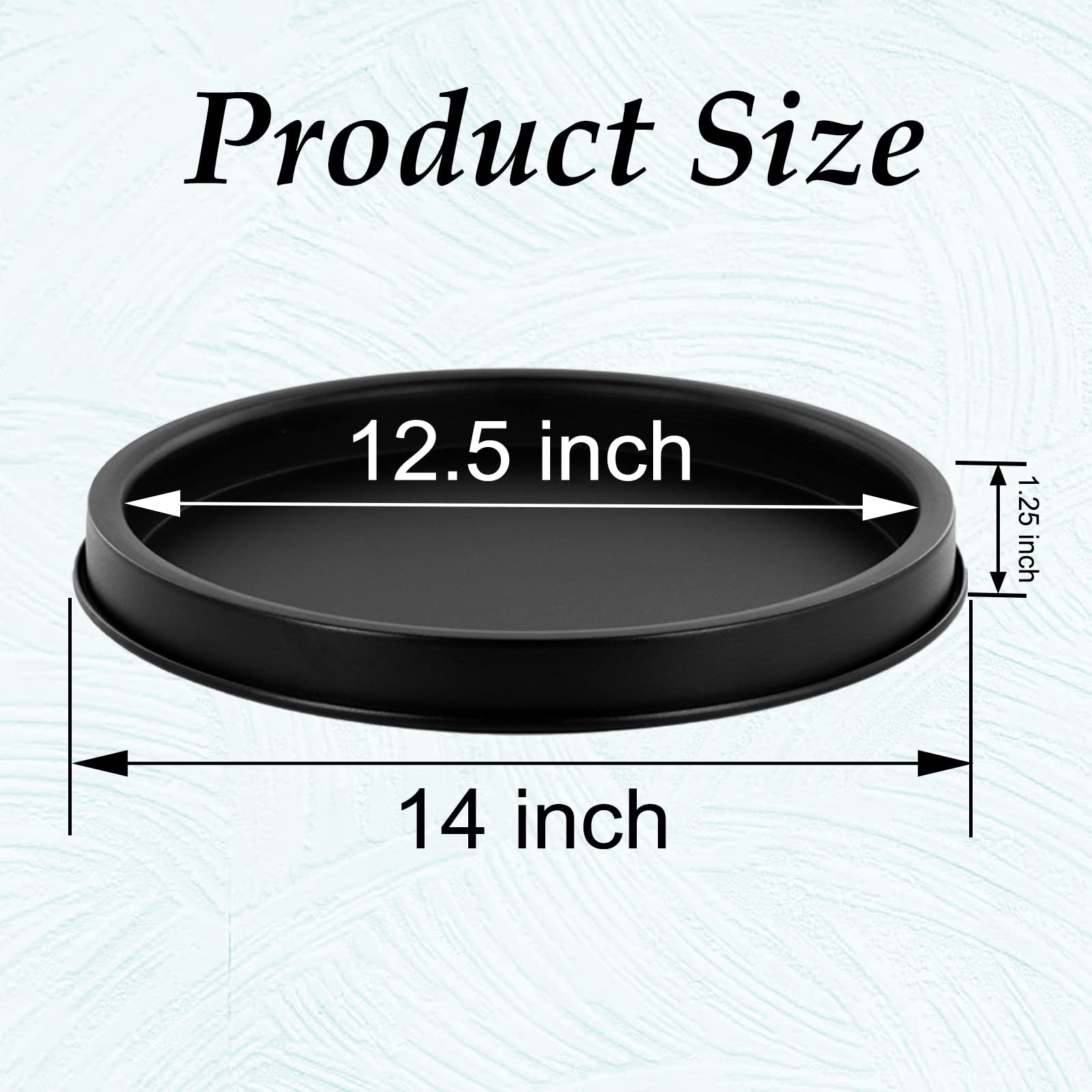 Lobolighting Black Round Coffee Table Serving Tray, Black Round Decorative Seving Tray For Modern Farmhouse Home Decorations (Ou