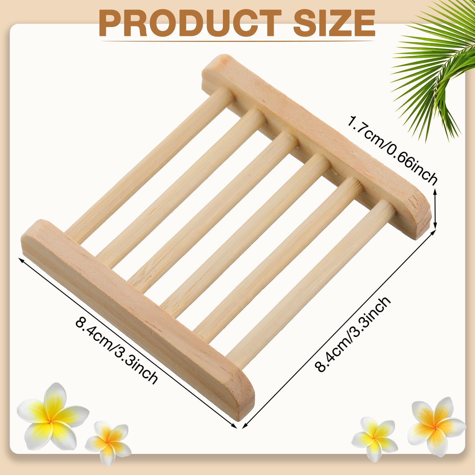 70 Pcs Bamboo Wood Soap Dish Bulk Bathroom Wooden Soap Holder Soap Savers For Bar Self Draining Soap Dishes Hand Craft Wood Soap