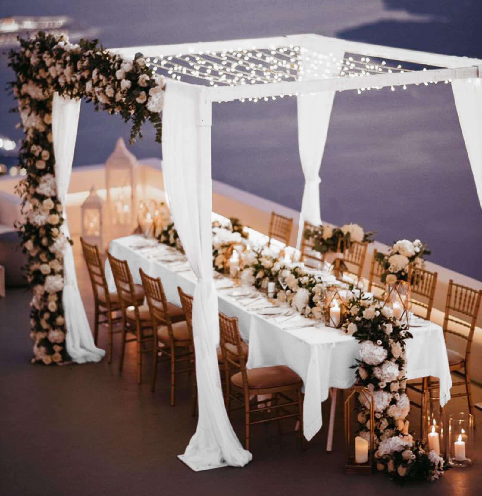 Mtreo 12 Pack White Tablecloth 60 X102 Inch Polyester Table Clothes For 6 Foot Rectangle Tables Wrinkle Resistant Washable Polye