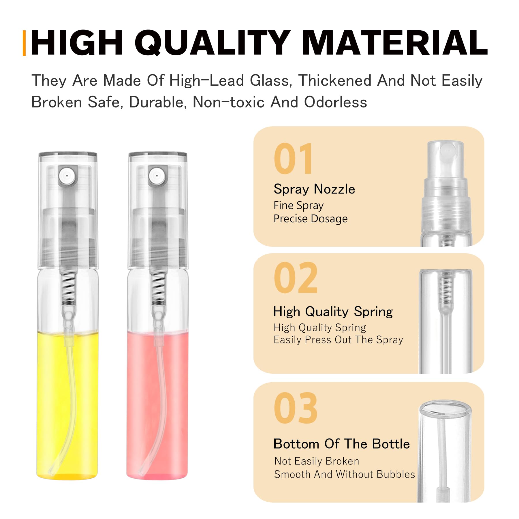 Csdtylh Mini Spray Bottle 5Ml, Refillable Glass Spray Bottle, Glass Bottle Atomizer, Perfume Mouthwash Atomizer For Cleaning 5Ml