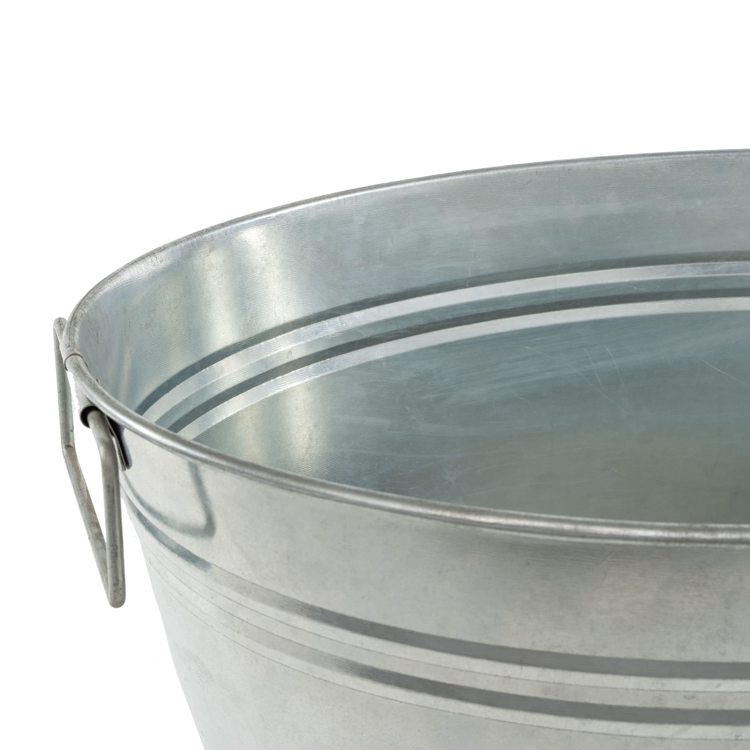 Simple Elements 8 Gallon Galvanized Tub - Multifunctional Ice Bucket - Beverage Tub For Parties, Events And Home Decor - Farmhou