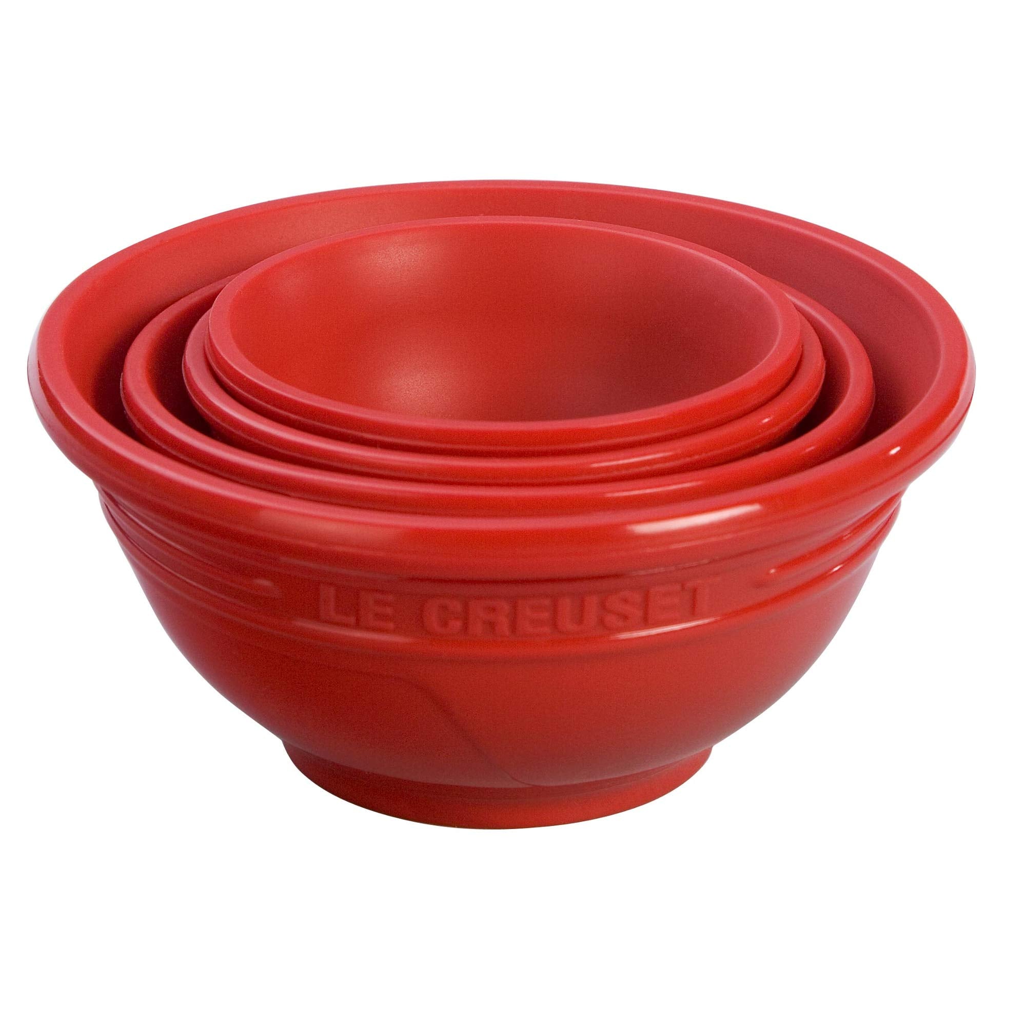 Le Creuset Silicone Prep Bowls, Set Of 4 - 1/4C, 1/3C, 1/2C & 1 Cup, Cerise