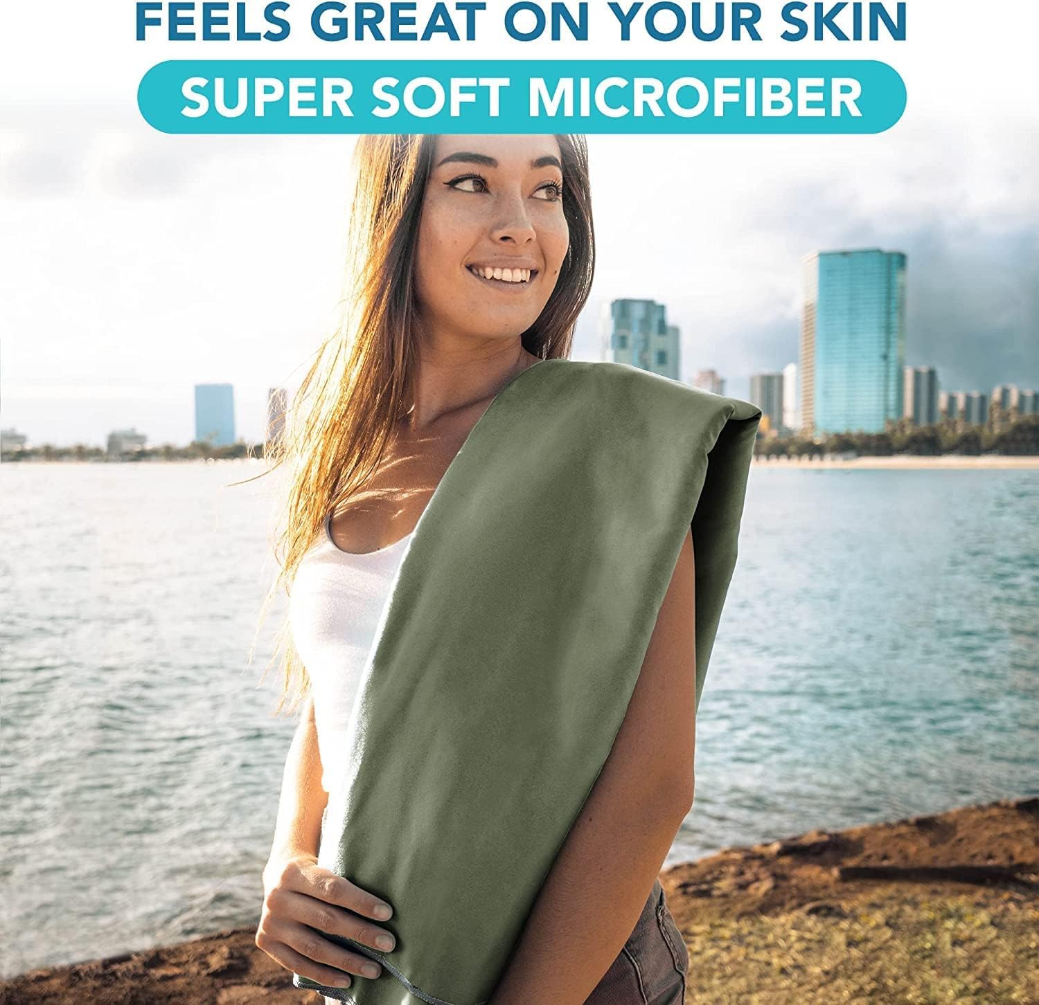 Youphoria Microfiber Travel Towel Fast Drying Lightweight - Quick Dry Towel For Camping, Beach, Backpacking, Hiking, & Sport