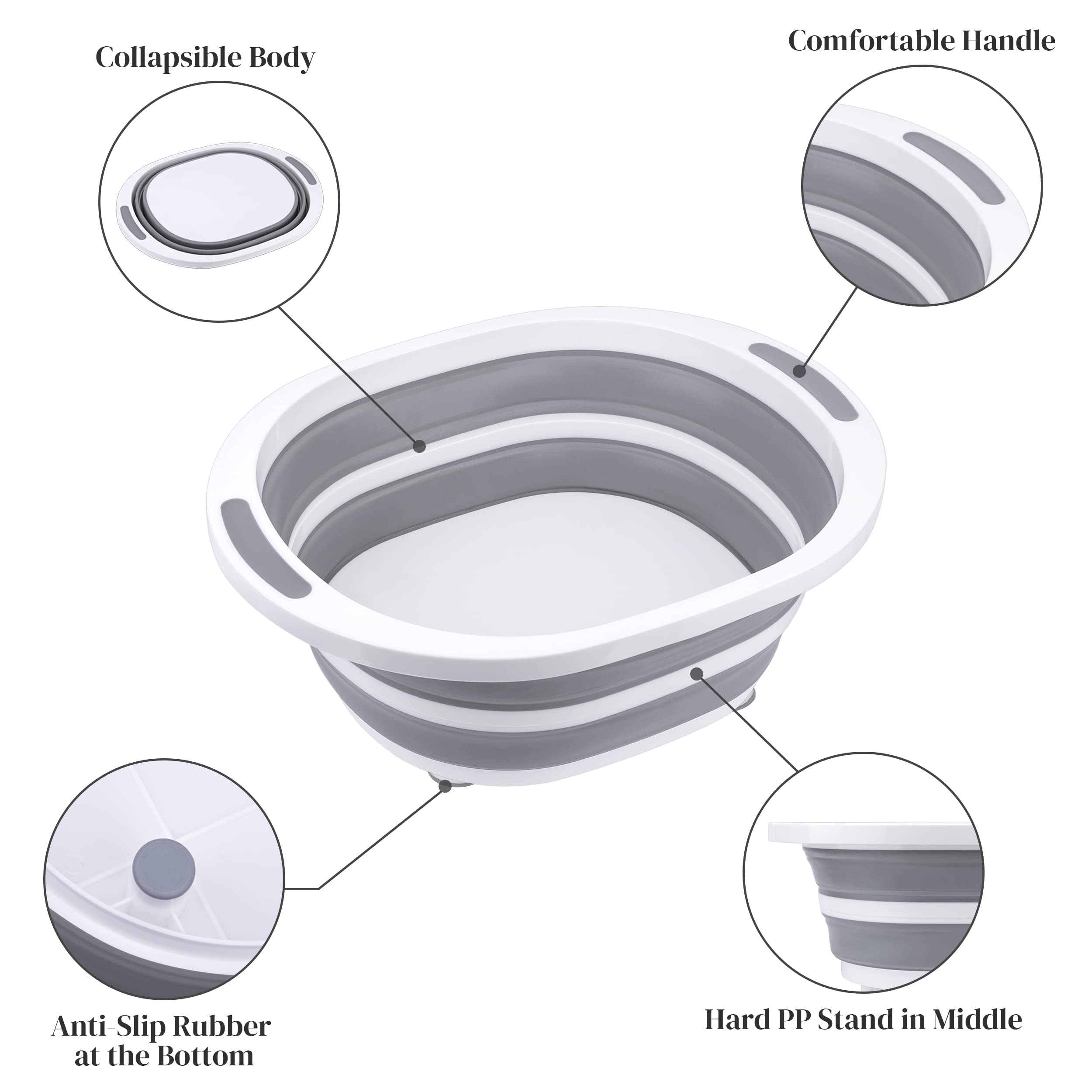 Collapsible Dishpan 7.5L Plastic Sink Dish Basin Cutting Board Foldable Food Tub For Bbq Picnic Camping Portable Washing Dishes