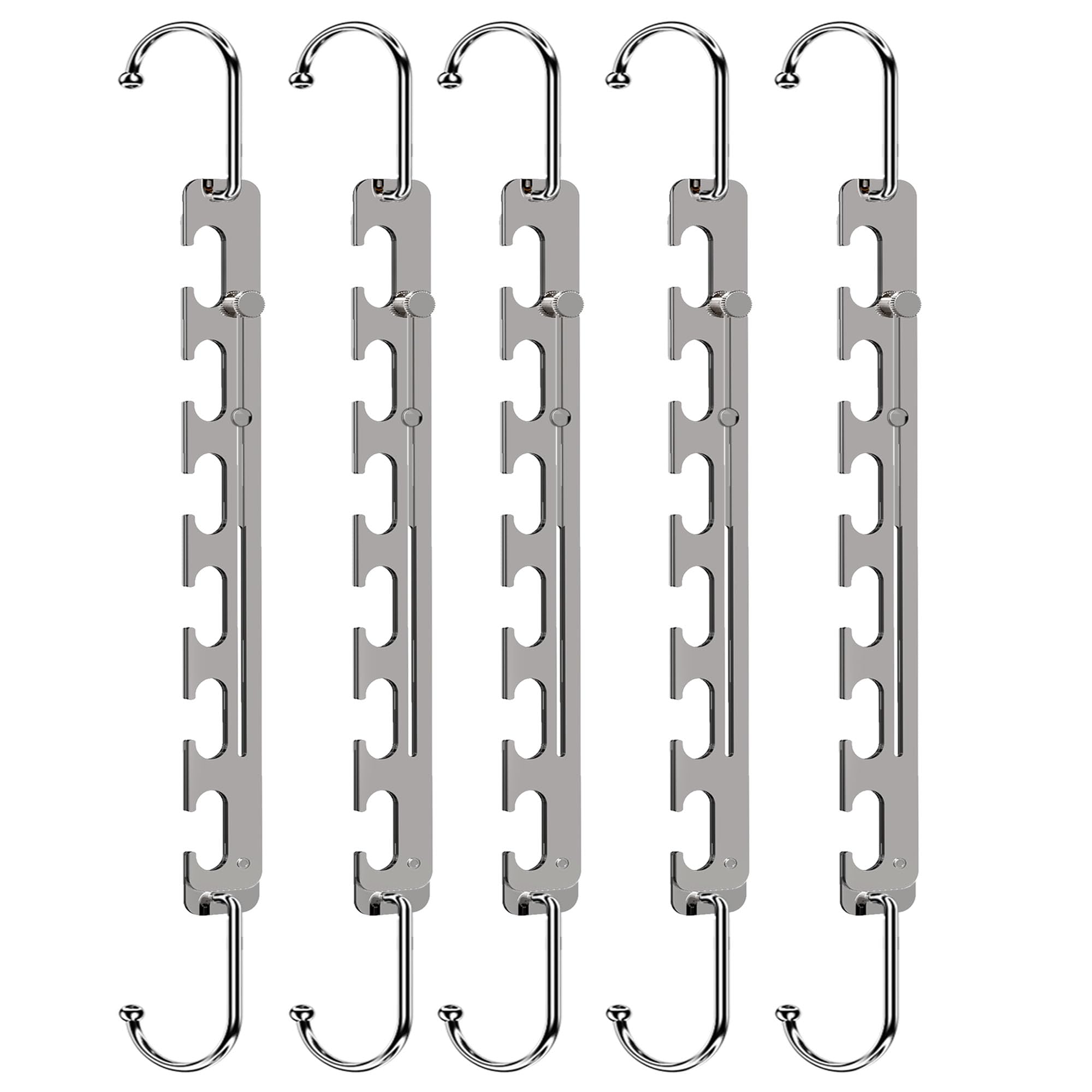 Sindax Space Saving Hangers Telescopic, 6 Holes Clothes Hangers Adjustment to 9 Holes, Upgraded Sturdy Metal Clothes Hangers Spa