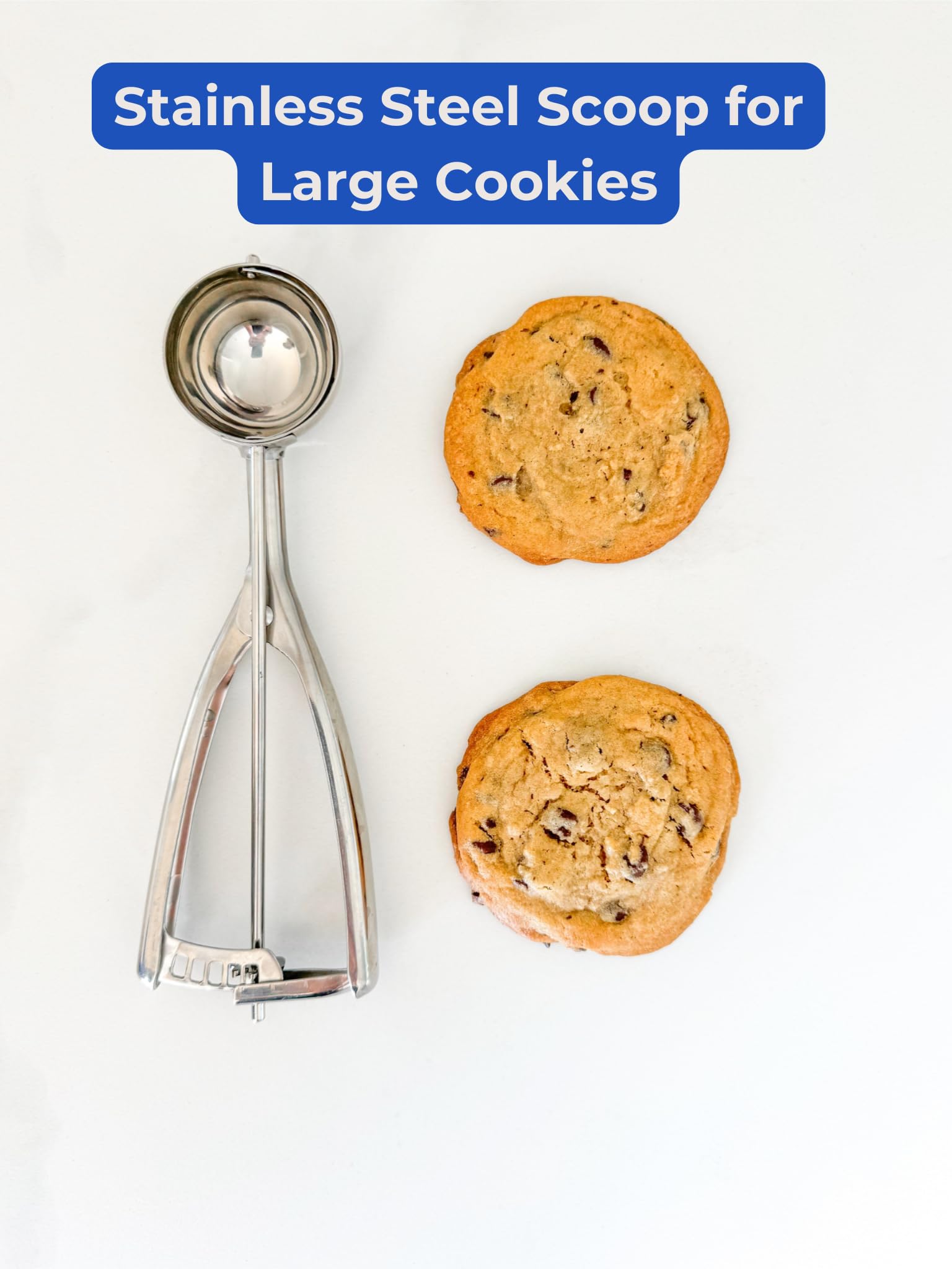 Jenaluca Large Scoop - Ice Cream, Cookie Dough & Cupcake Scooper - 3 Tablespoon 1.5 Ounce Disher Size #24 Stainless Steel Baking