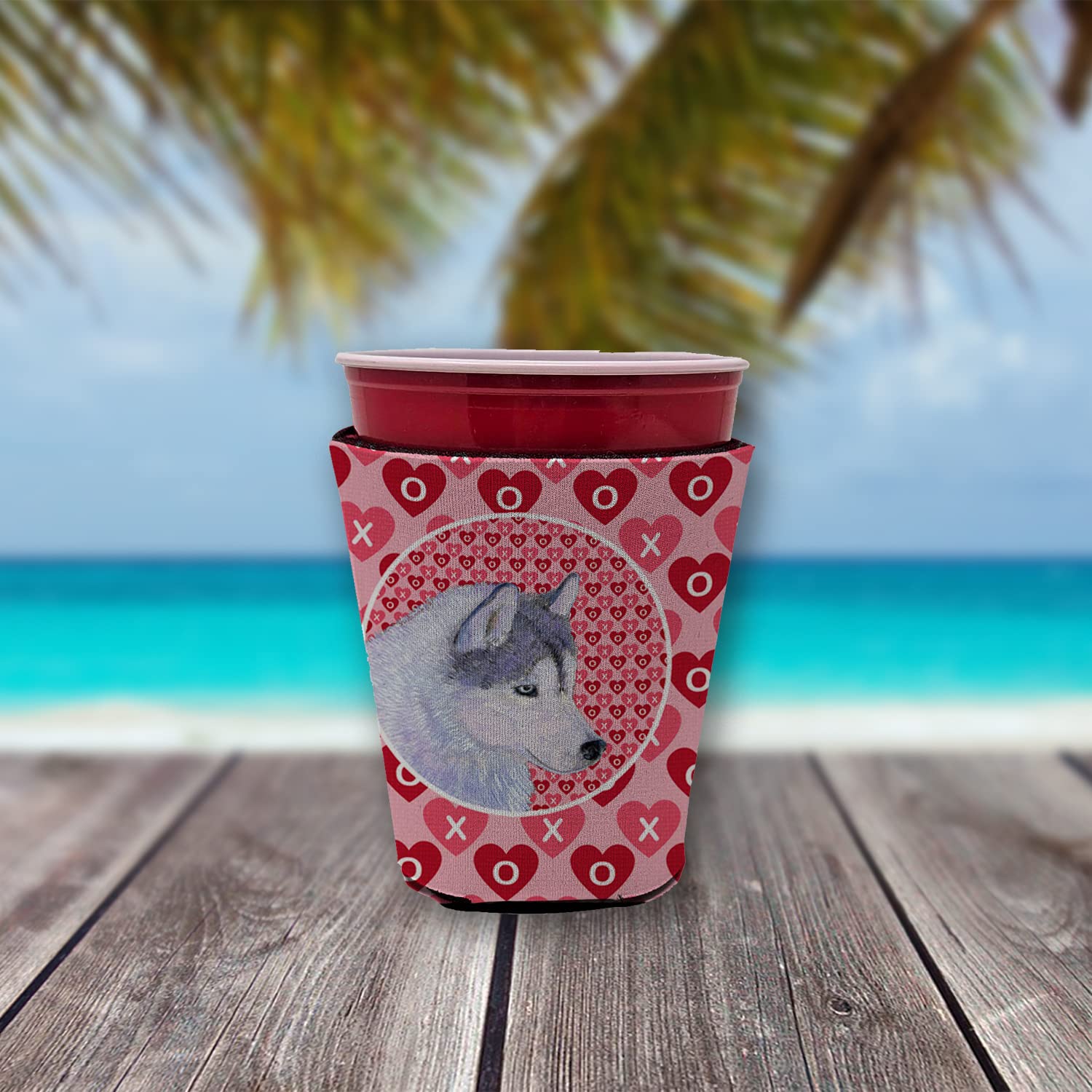 Siberian Husky  Red Solo Cup Beverage Insulator Hugger