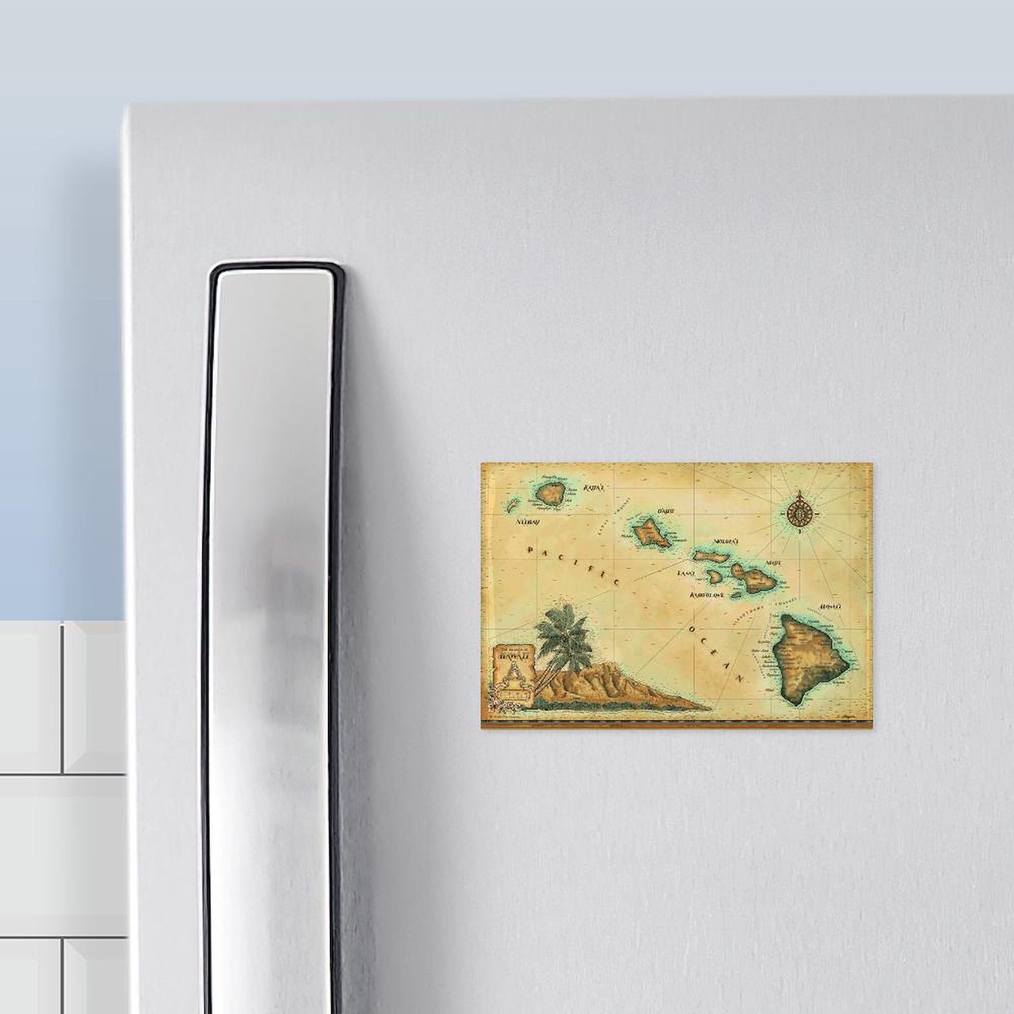 Cafepress Hawaii Map Rectangle Magnet, 3''X2'' Refrigerator Magnet