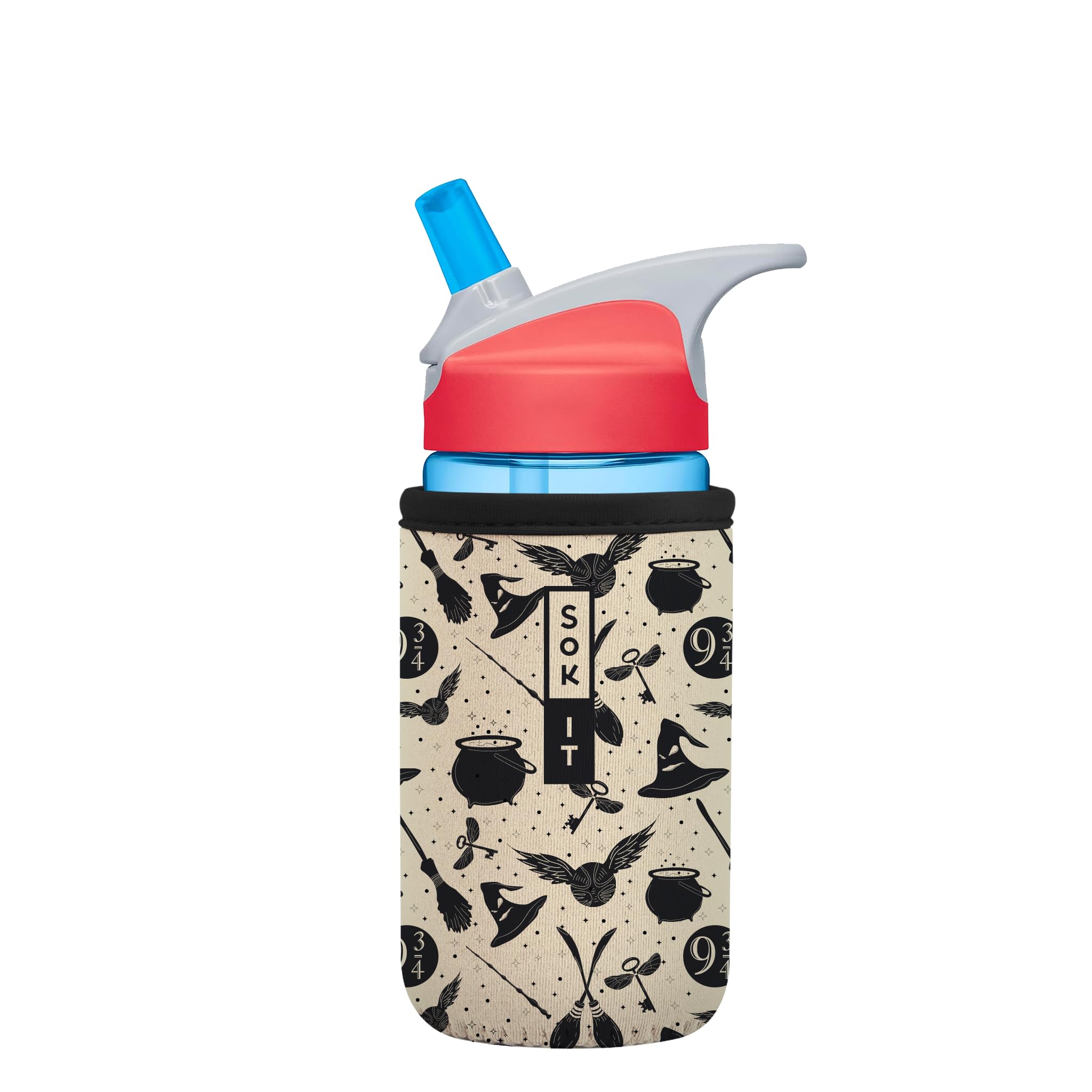 Sok It BotlSok Water Bottle Sleeve Insulated Neoprene Cover (Wizards Walk, Fits 12oz CamelBak or Nalgene)