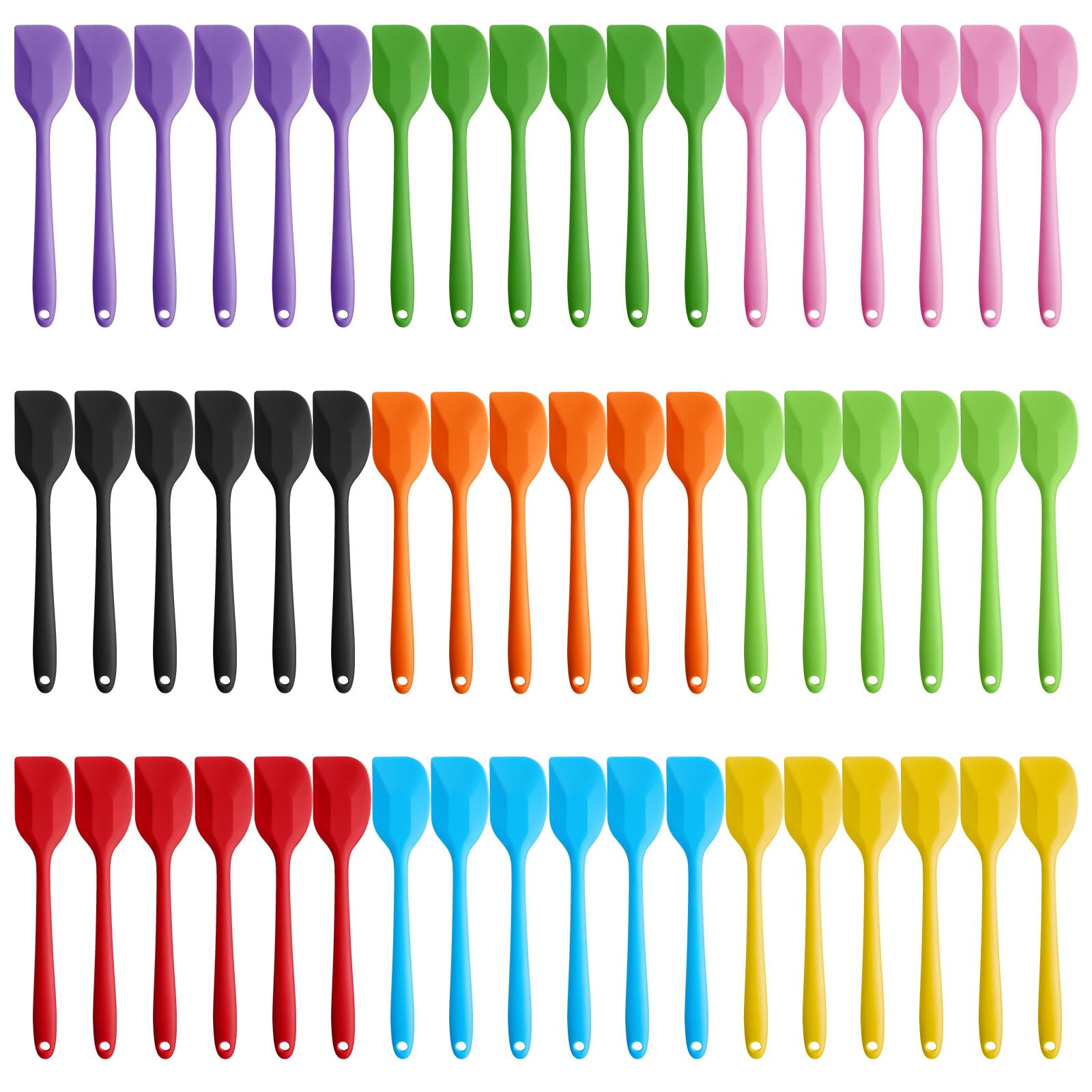 Hsei 54 Pieces Silicone Spatulas 8.1 Inch Rubber Spatula Heat Resistant Non Stick Flexible Cooking Scraper Baking Mixing Tool Wi