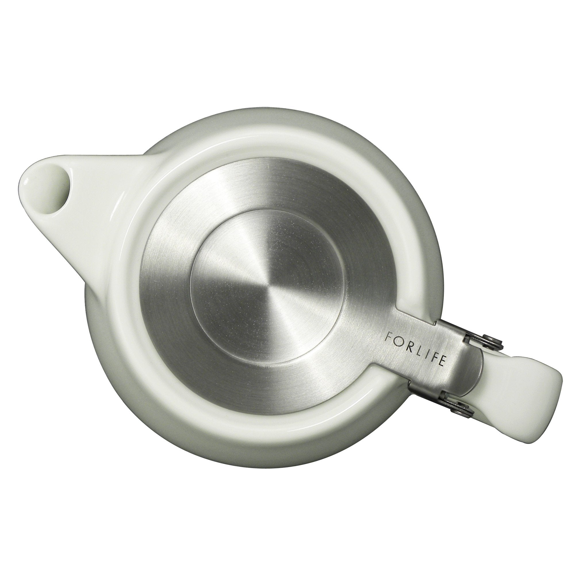 Forlife Stump Teapot With Sls Lid And Infuser, 18-Ounce, White