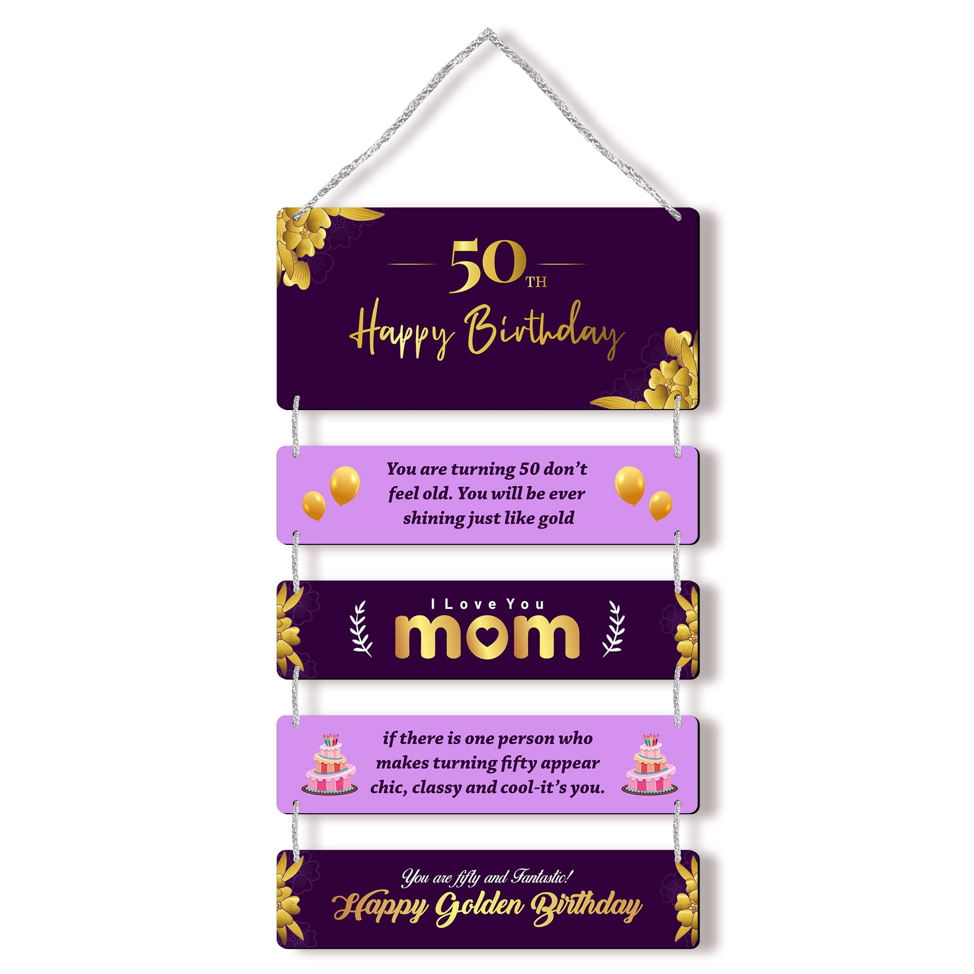 Regalocasila Wall Decoration | 50Th Birthday Wishes Quotes | For Mom From Son Daughter | Unique Gift | Gifts For Mother | Specia