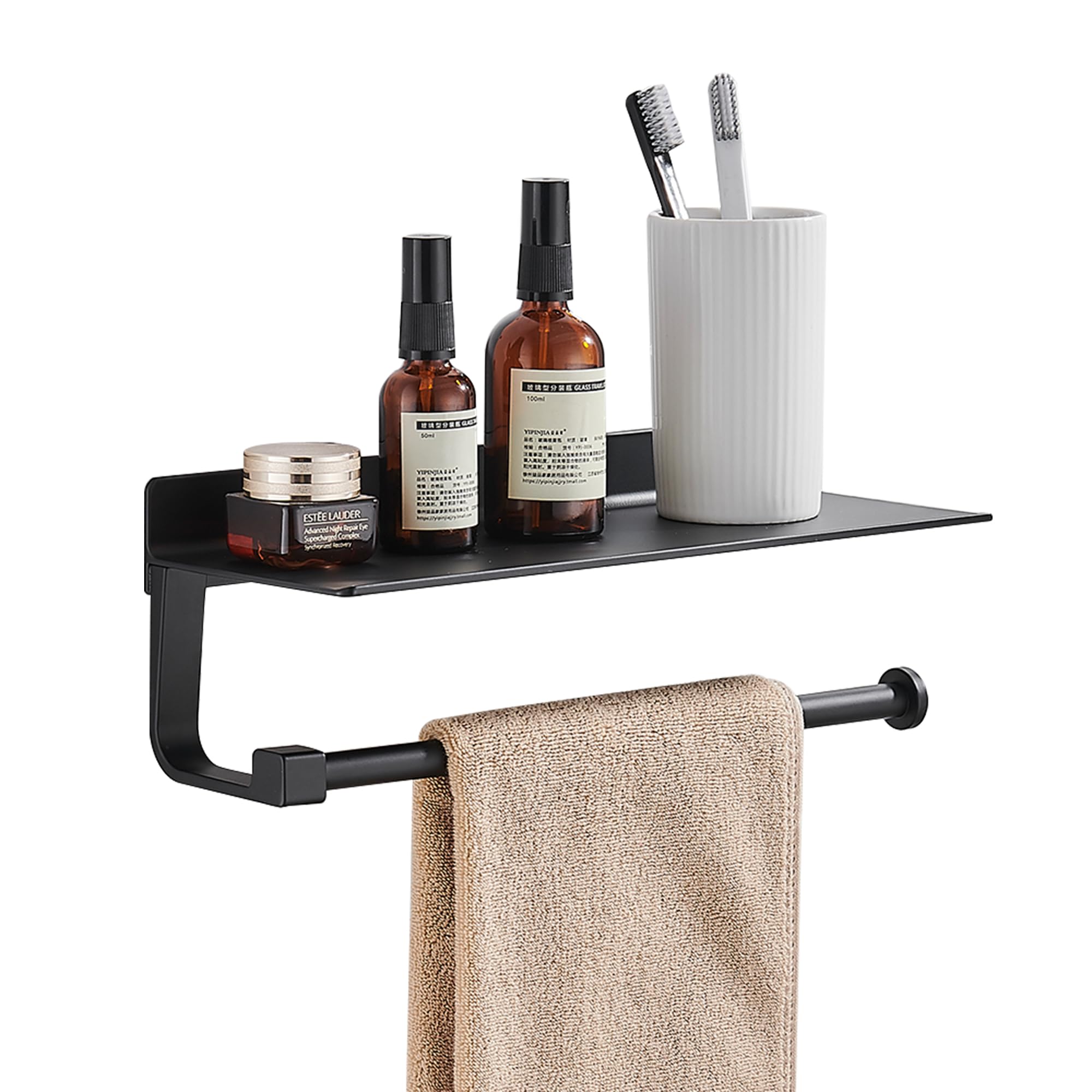Joom Hand Towel Holder For Bathroom -Paper Towel Holder Wall Mount - For Bathroom Black Paper Towel Holder With Shelf -Kitchen T