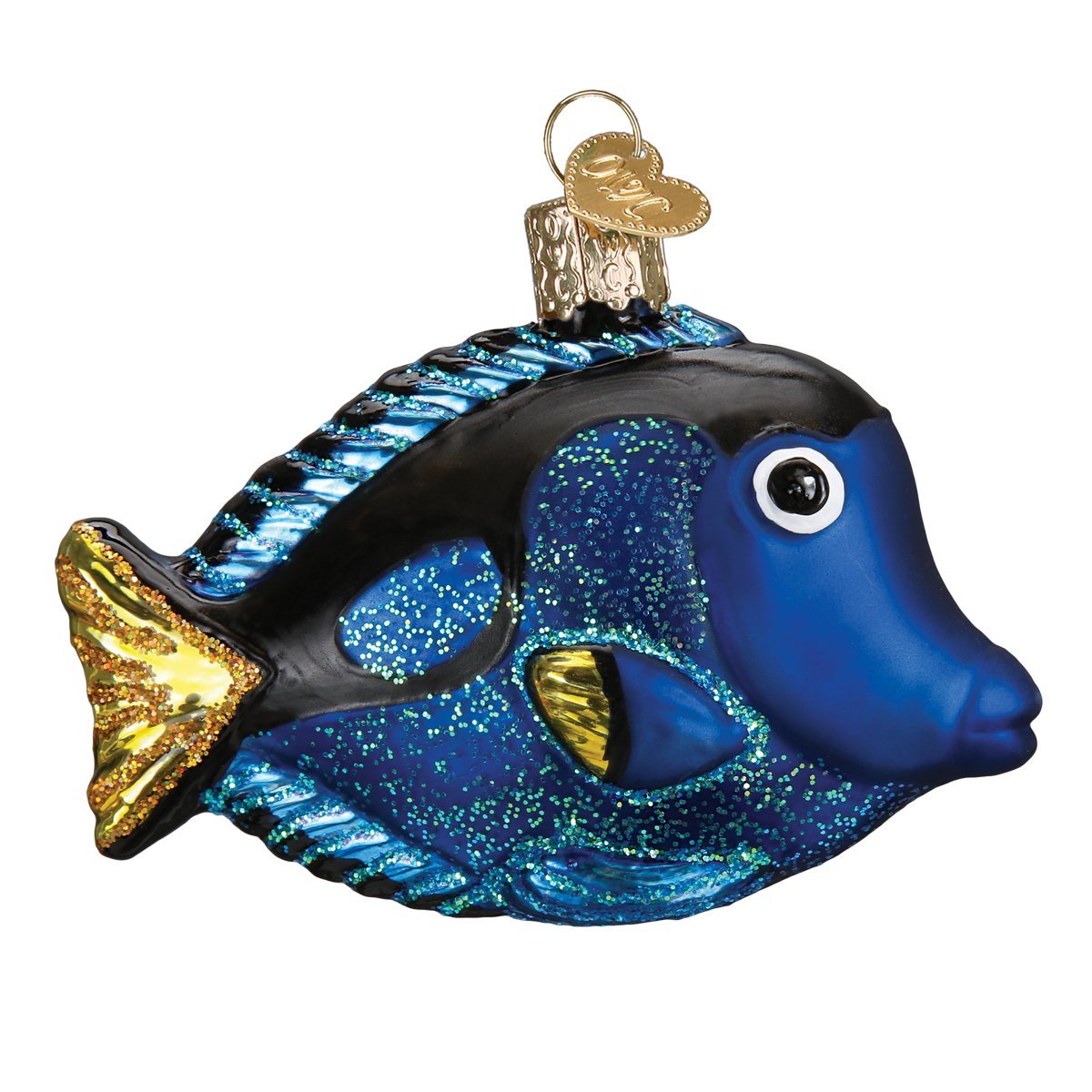 Old World Christmas Fish Collection Glass Blown Ornaments for Christmas Tree Pacific Blue Tang