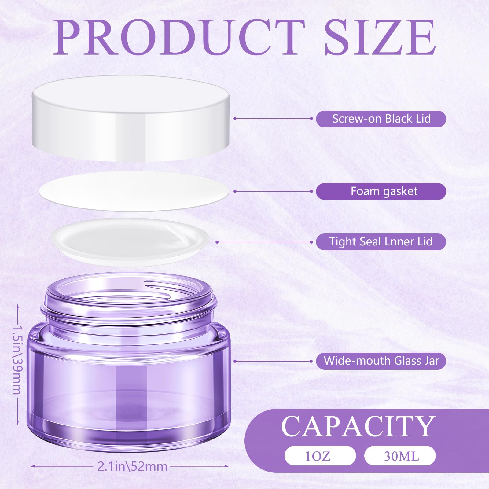 Domensi 60 Pcs 1Oz Glass Jars With Lids Bulk Salve Tins Small Glass Candle Jars Cosmetic Jars For Travel With Inner Liners Conta