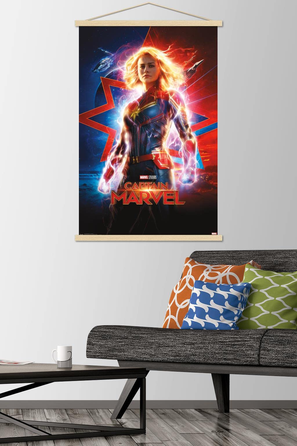 Trends International Marvel Cinematic Universe - Captain Marvel - One Sheet Wall Poster, 22.375'' X 34'', Premium Print And Beec