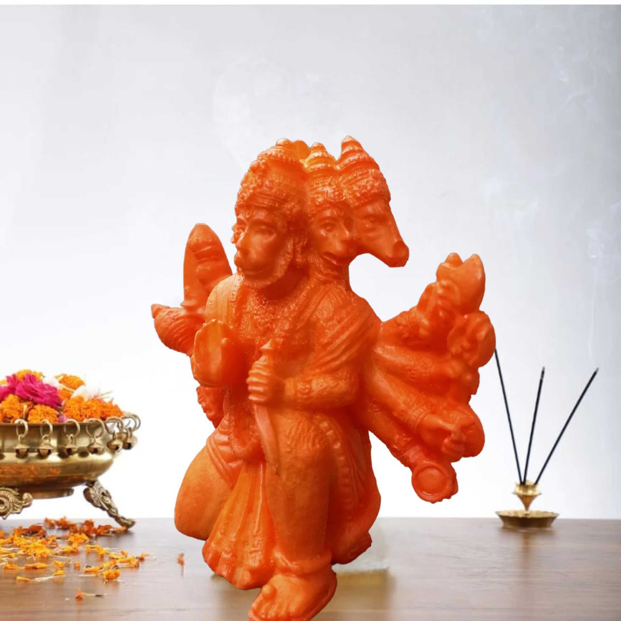 Niraj Art Handcrafted Hanumanji Idol Statue For Car Dashboard Dcor Fengsui Murti(Saffron)