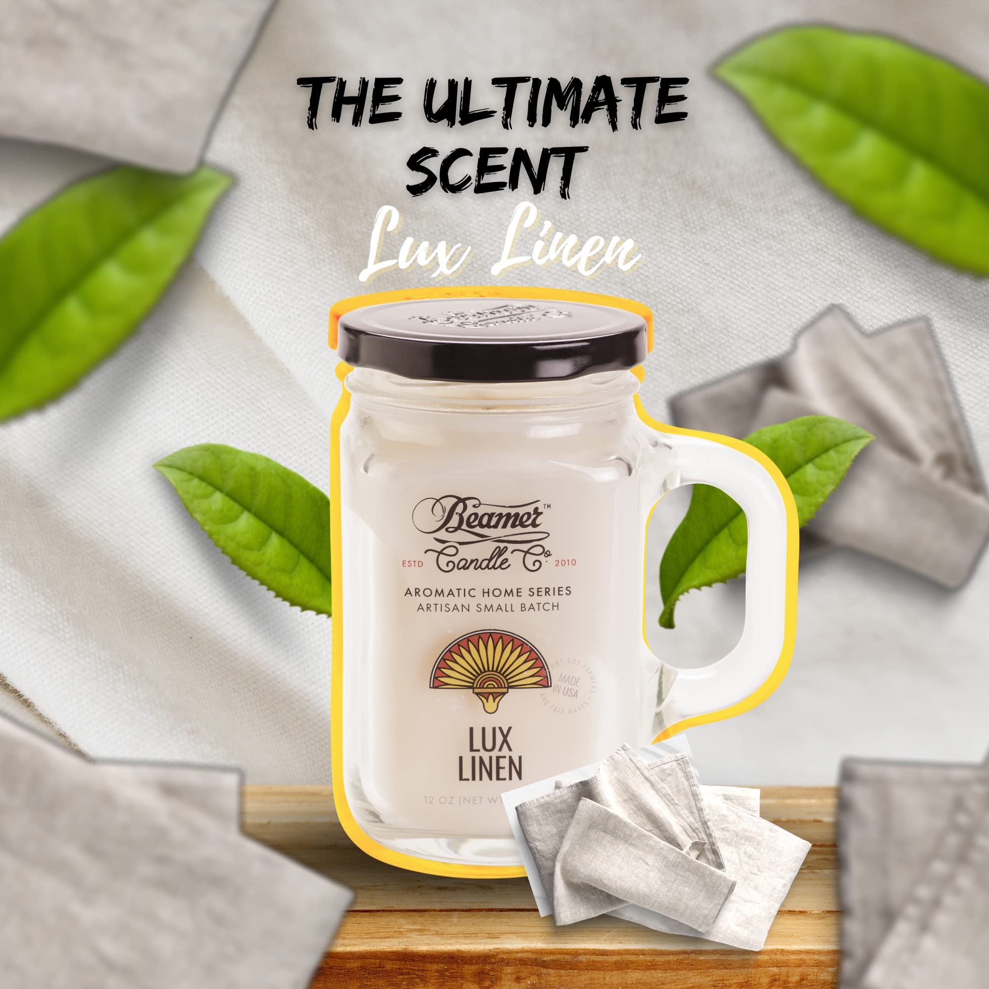 Beamer Candle Co. Aromatic Collection - Lux Linen Large Candle