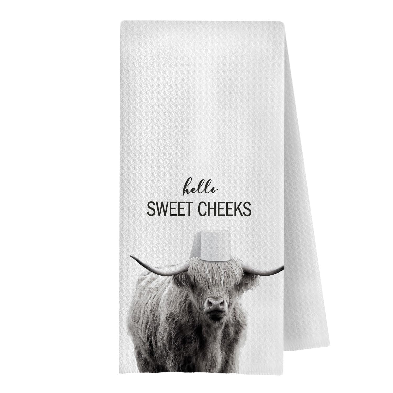 Gcfet Highland Cow Bathroom Towels - Farmhouse Cow Decorative Hand Towels For Bathroom 16X24, Funny Bathroom Hand Towels, Funny 