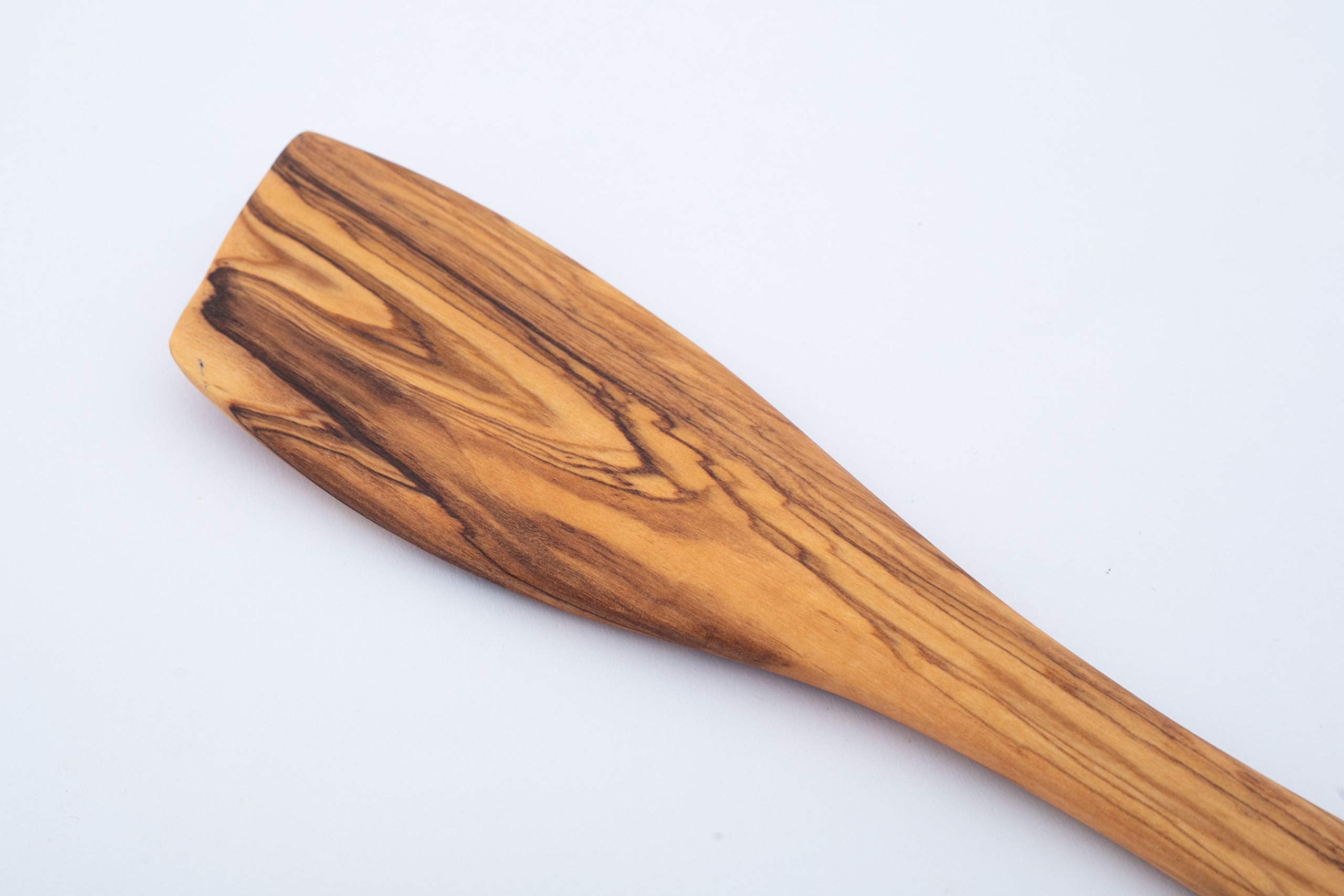 Handcrafted Olive Wood Cooking Spoon & Spatula (10 Inch Set Of 2 Pieces) Carved By Talented Artists In Bethlehem, Practical Wood