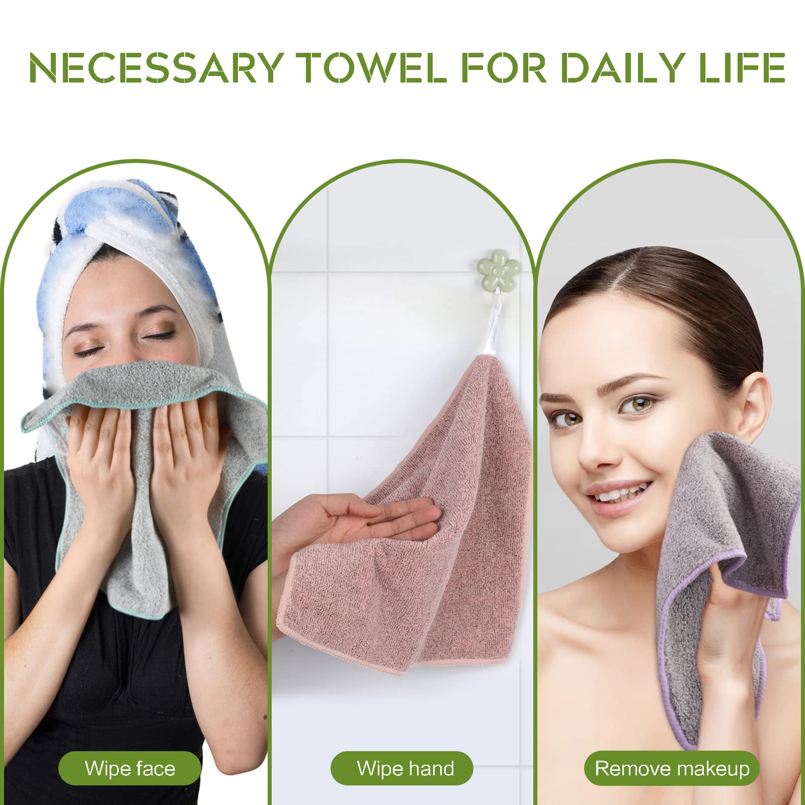 Sinland Microfiber Face Towels Ultra Soft Facial Washcloths Face Cloth 12Inch X 12Inch 12 Pack Multicolor