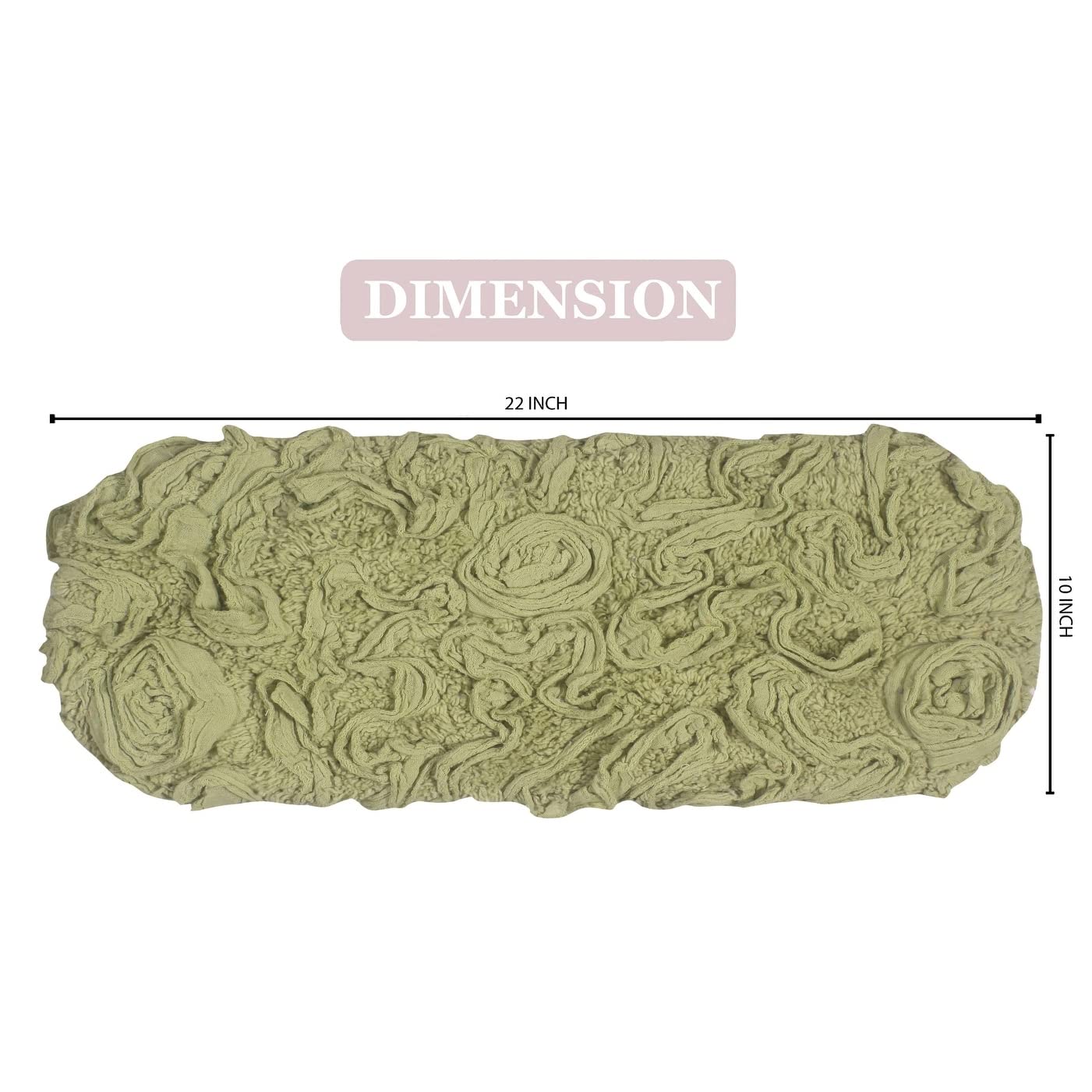 Home Weavers Bell Flower Collection 10X22 Tank Lid Cover 100% Cotton Tufted Bath Rugs, Extra Soft And Absorbent Bath Rugs, Non-S