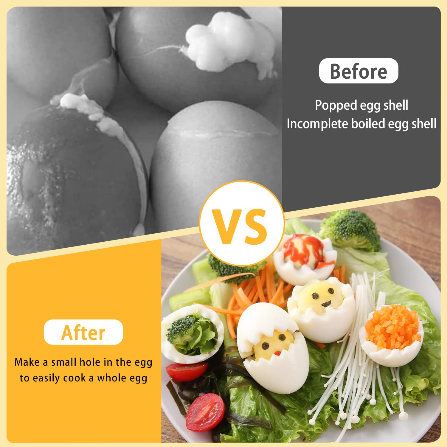 Egg Piercer, Stainless Steel Needle Egg Punch, Egg Piercer Hole Seperater Bakery Kitchen Tools, Dishwasher Safe