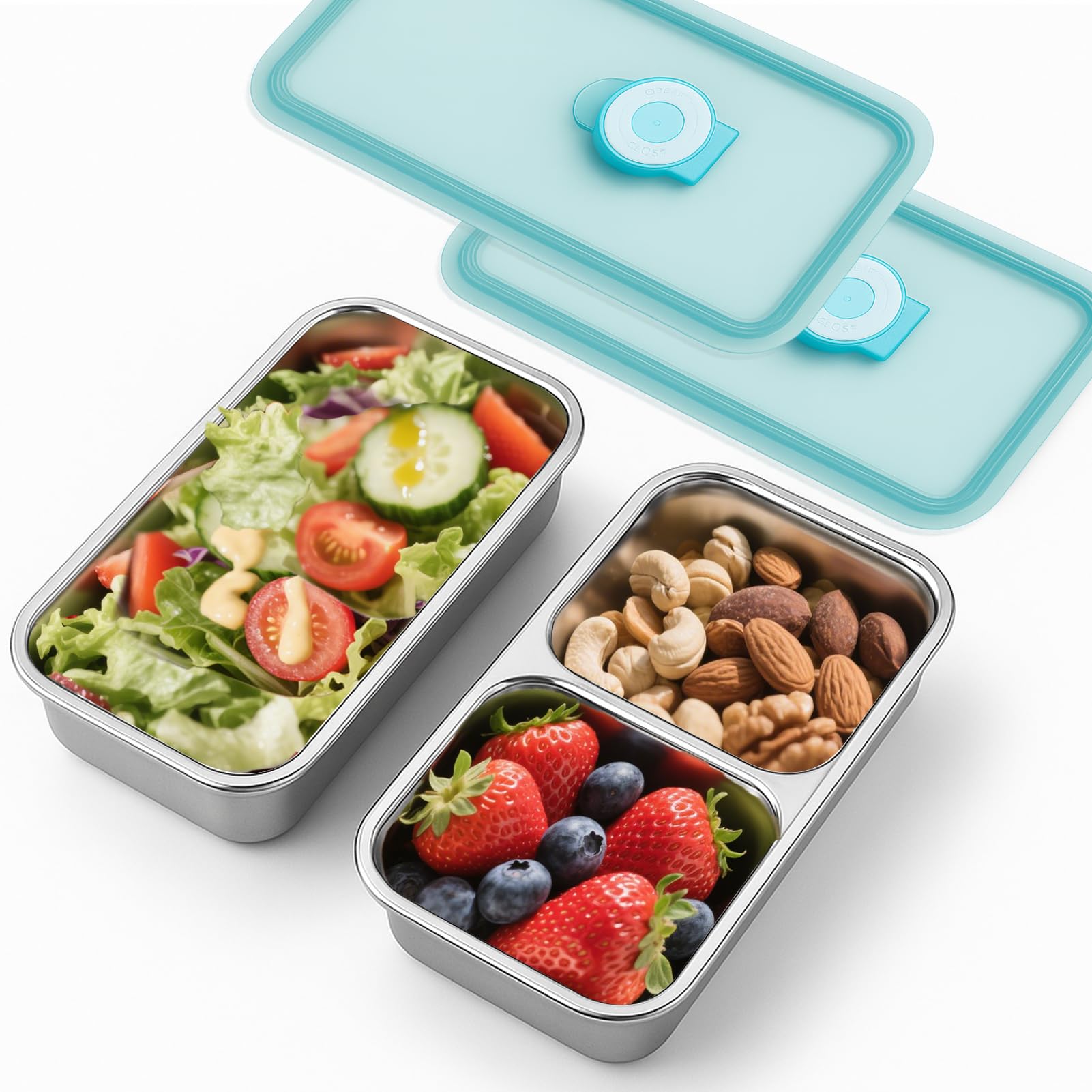 Stainless Steel Snack Containers 2Pcs